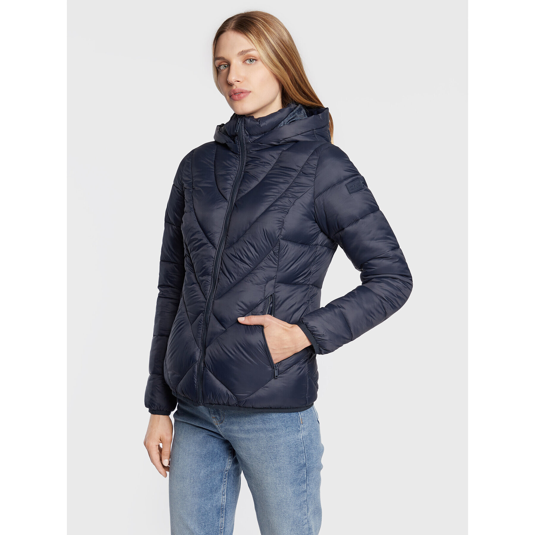 CMP Пухено яке 32K3026 Тъмносин Regular Fit - Pepit.bg