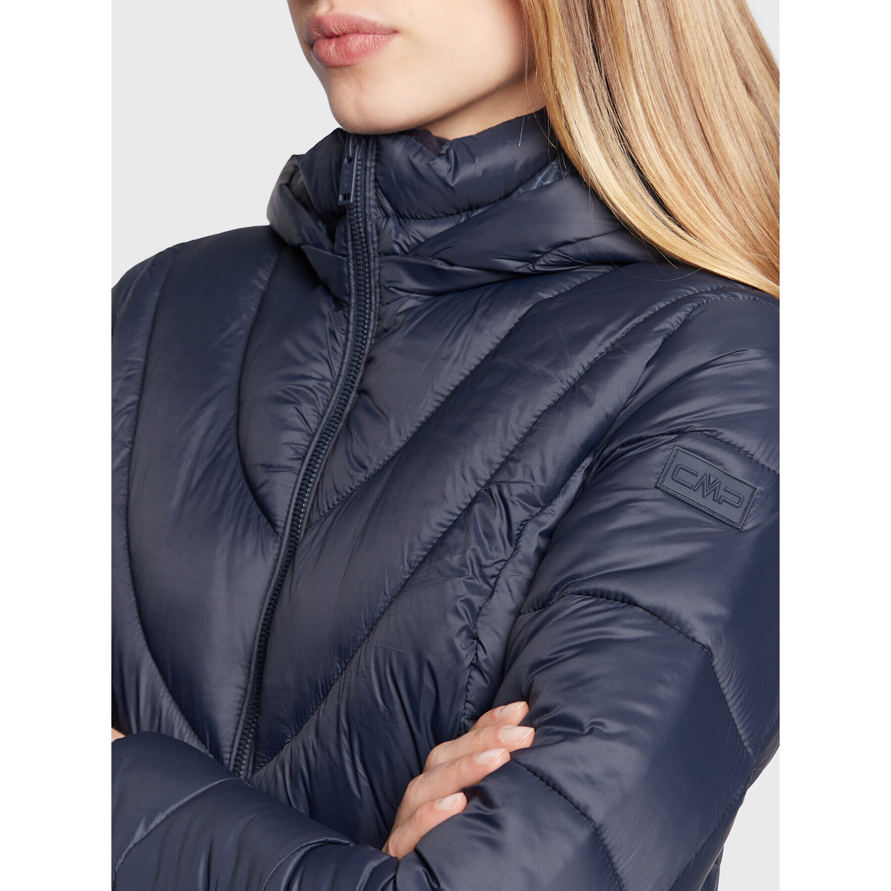 CMP Пухено яке 32K3026 Тъмносин Regular Fit - Pepit.bg