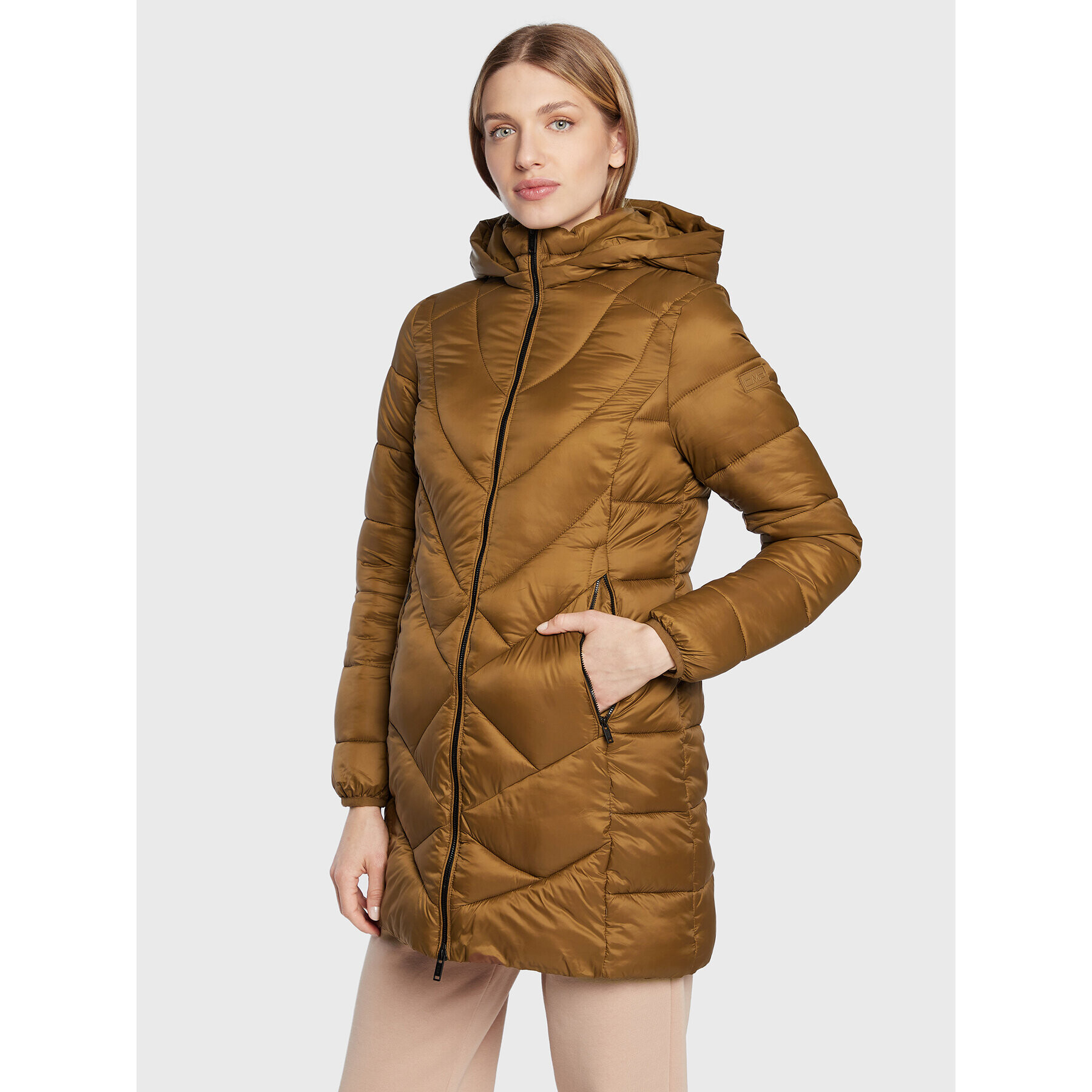 CMP Пухено яке 32K3036 Кафяв Regular Fit - Pepit.bg