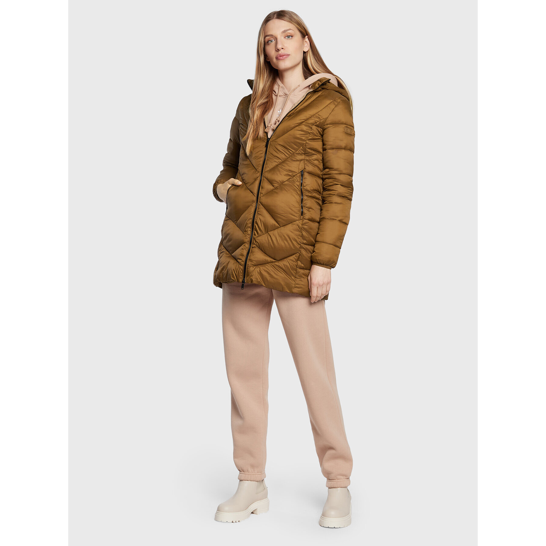 CMP Пухено яке 32K3036 Кафяв Regular Fit - Pepit.bg