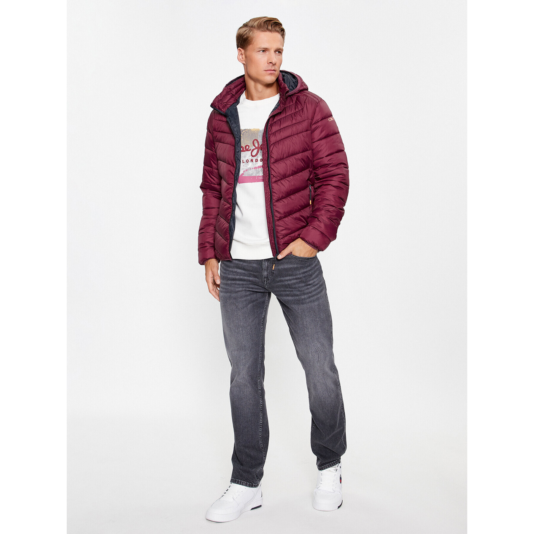 CMP Пухено яке 33K1607 Бордо Regular Fit - Pepit.bg
