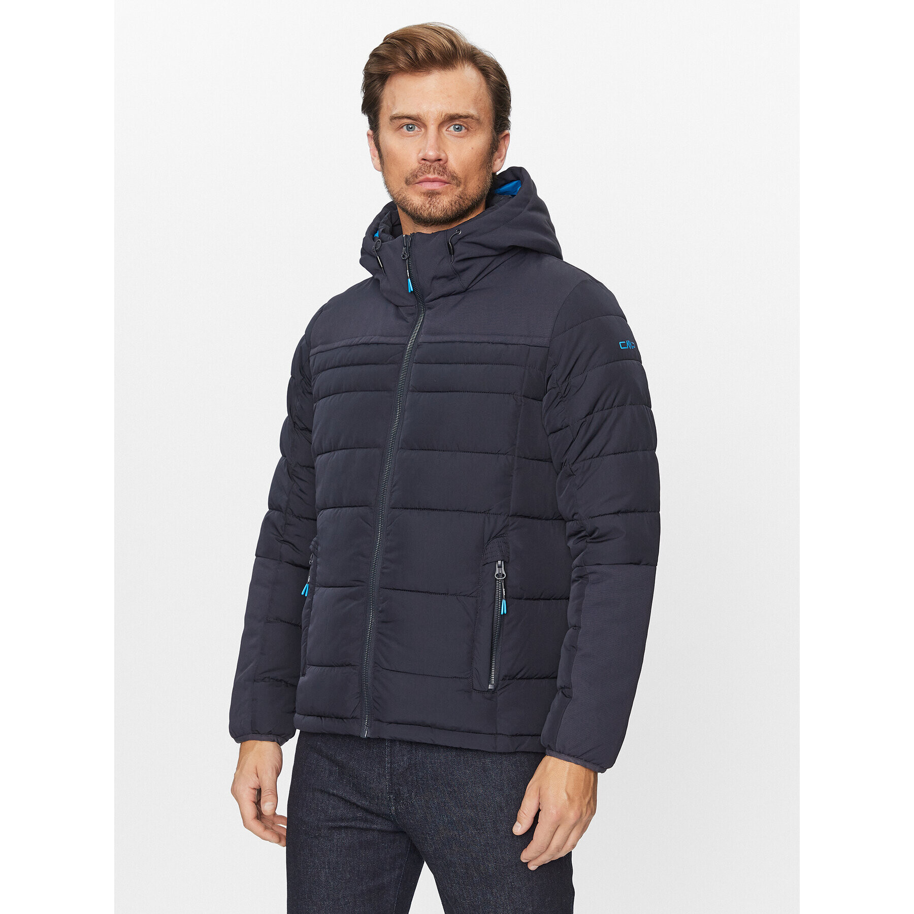 CMP Пухено яке 33K1627 Тъмносин Regular Fit - Pepit.bg