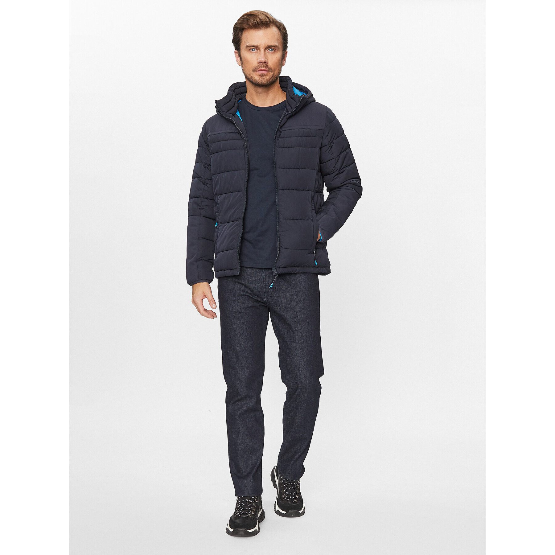 CMP Пухено яке 33K1627 Тъмносин Regular Fit - Pepit.bg