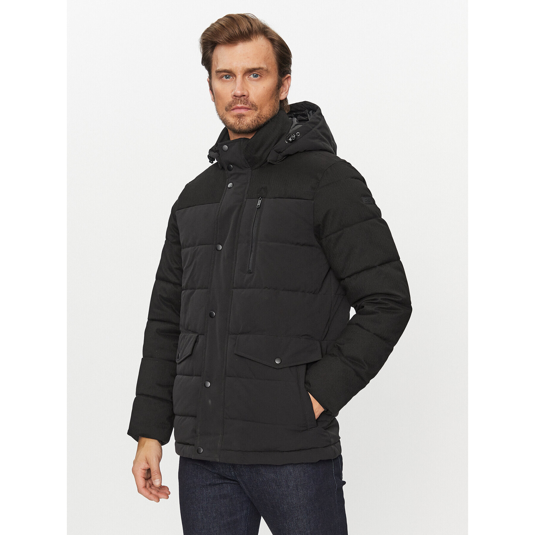 CMP Пухено яке 33K3897 Черен Regular Fit - Pepit.bg