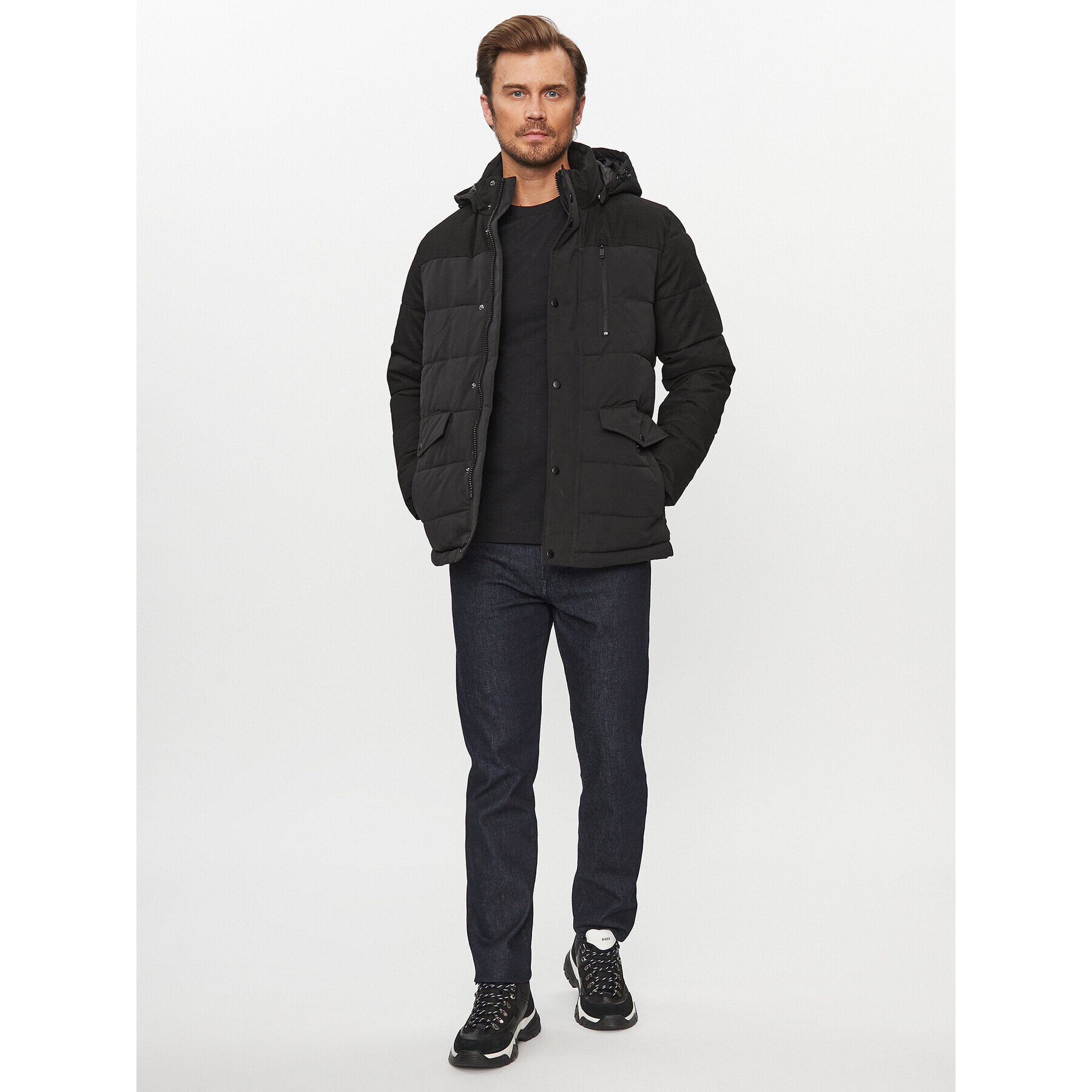 CMP Пухено яке 33K3897 Черен Regular Fit - Pepit.bg