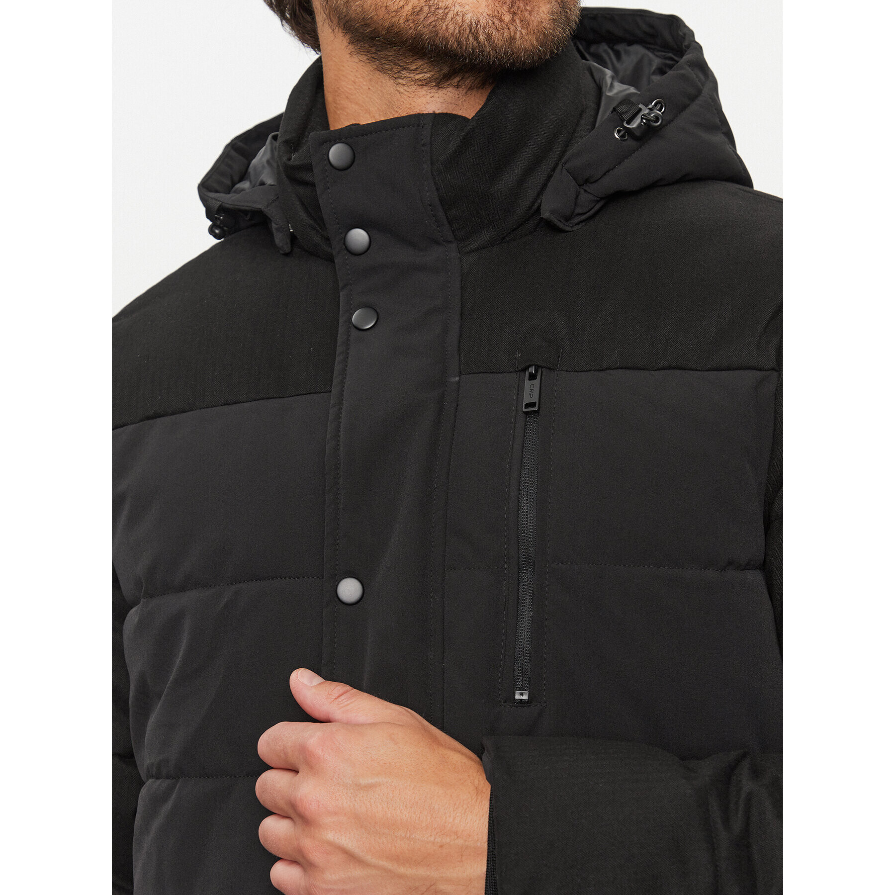 CMP Пухено яке 33K3897 Черен Regular Fit - Pepit.bg