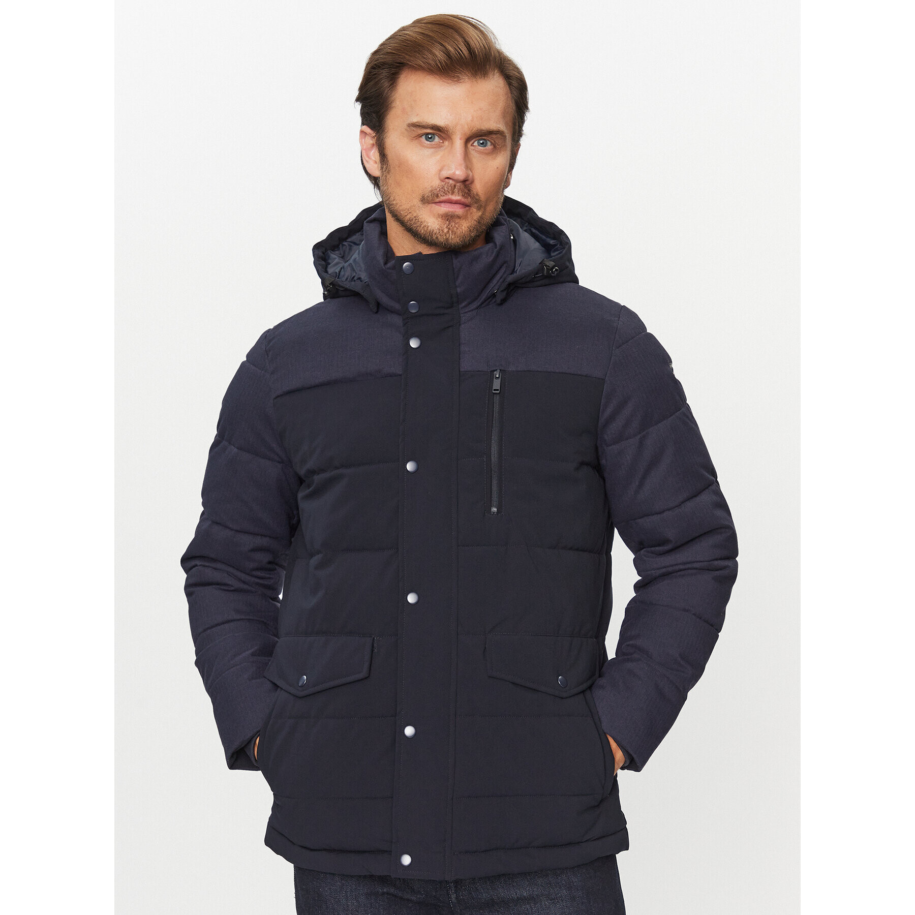 CMP Пухено яке 33K3897 Тъмносин Regular Fit - Pepit.bg
