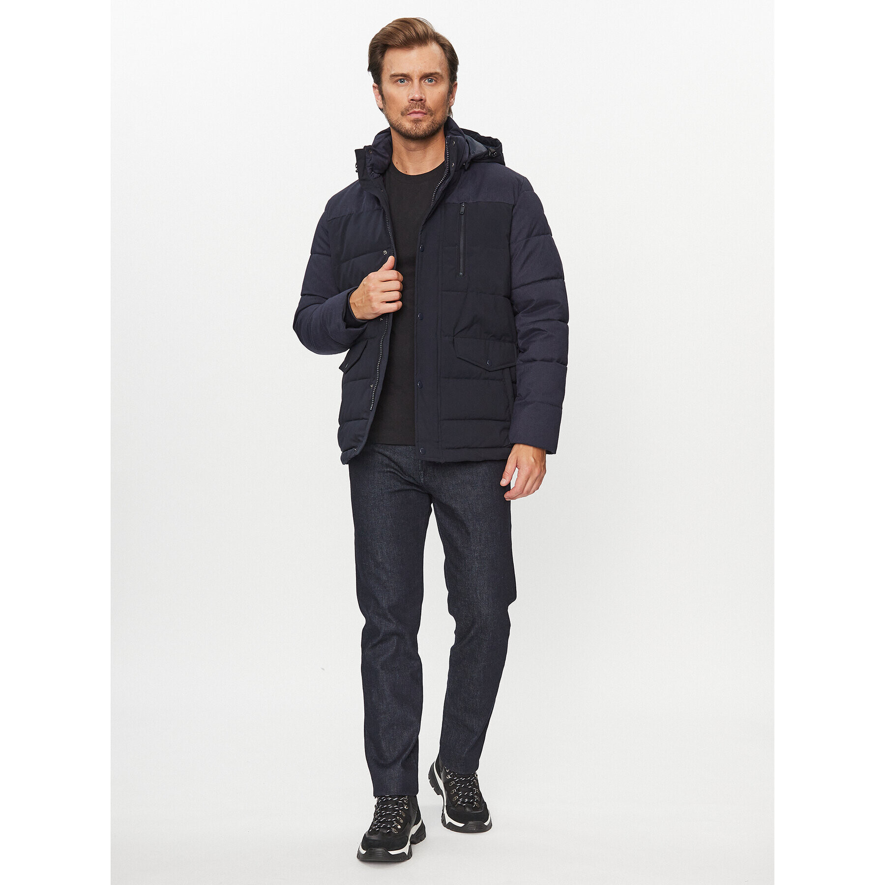 CMP Пухено яке 33K3897 Тъмносин Regular Fit - Pepit.bg