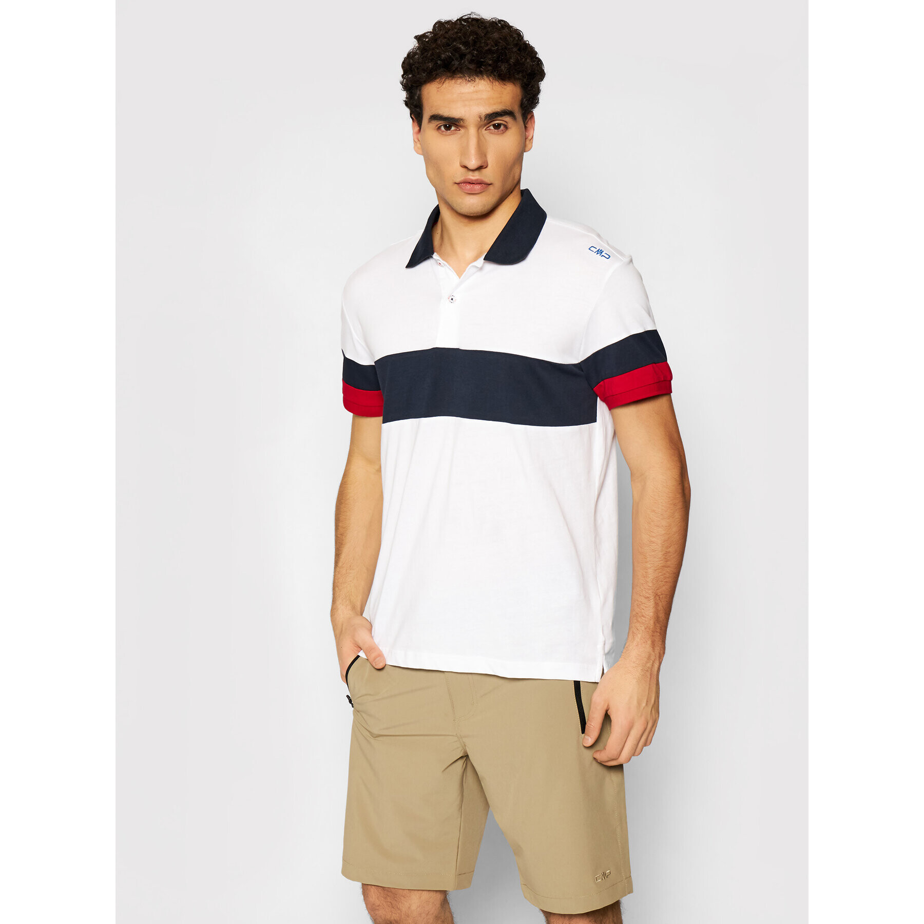 CMP Тениска с яка и копчета 31D8577 Бял Regular Fit - Pepit.bg
