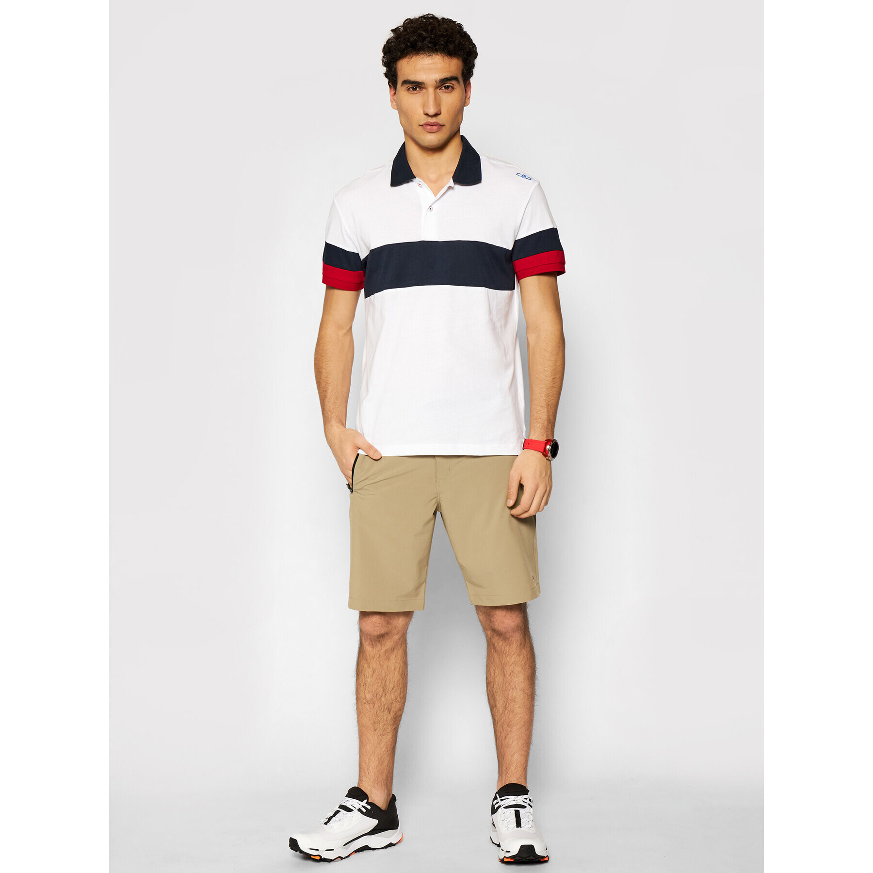 CMP Тениска с яка и копчета 31D8577 Бял Regular Fit - Pepit.bg