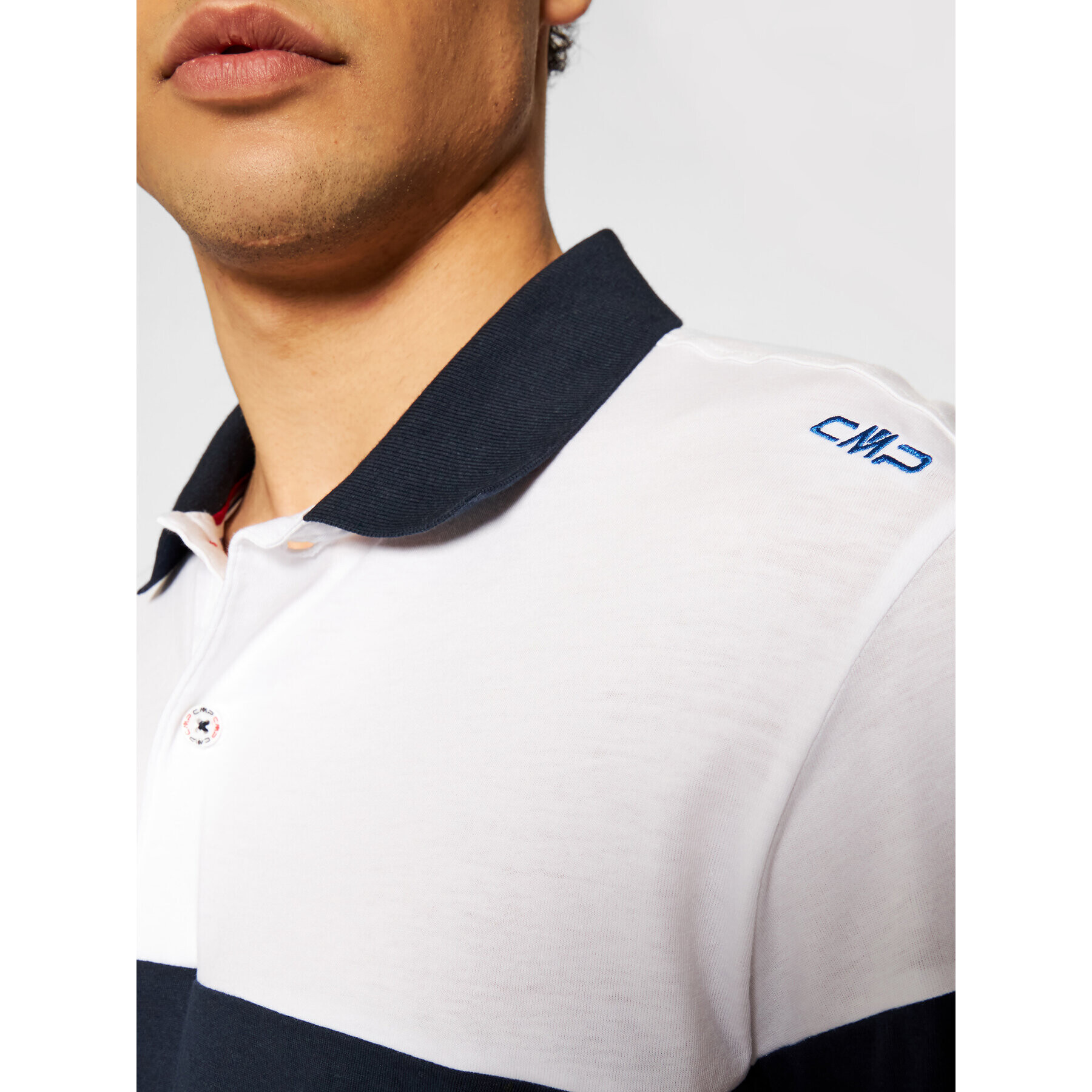 CMP Тениска с яка и копчета 31D8577 Бял Regular Fit - Pepit.bg