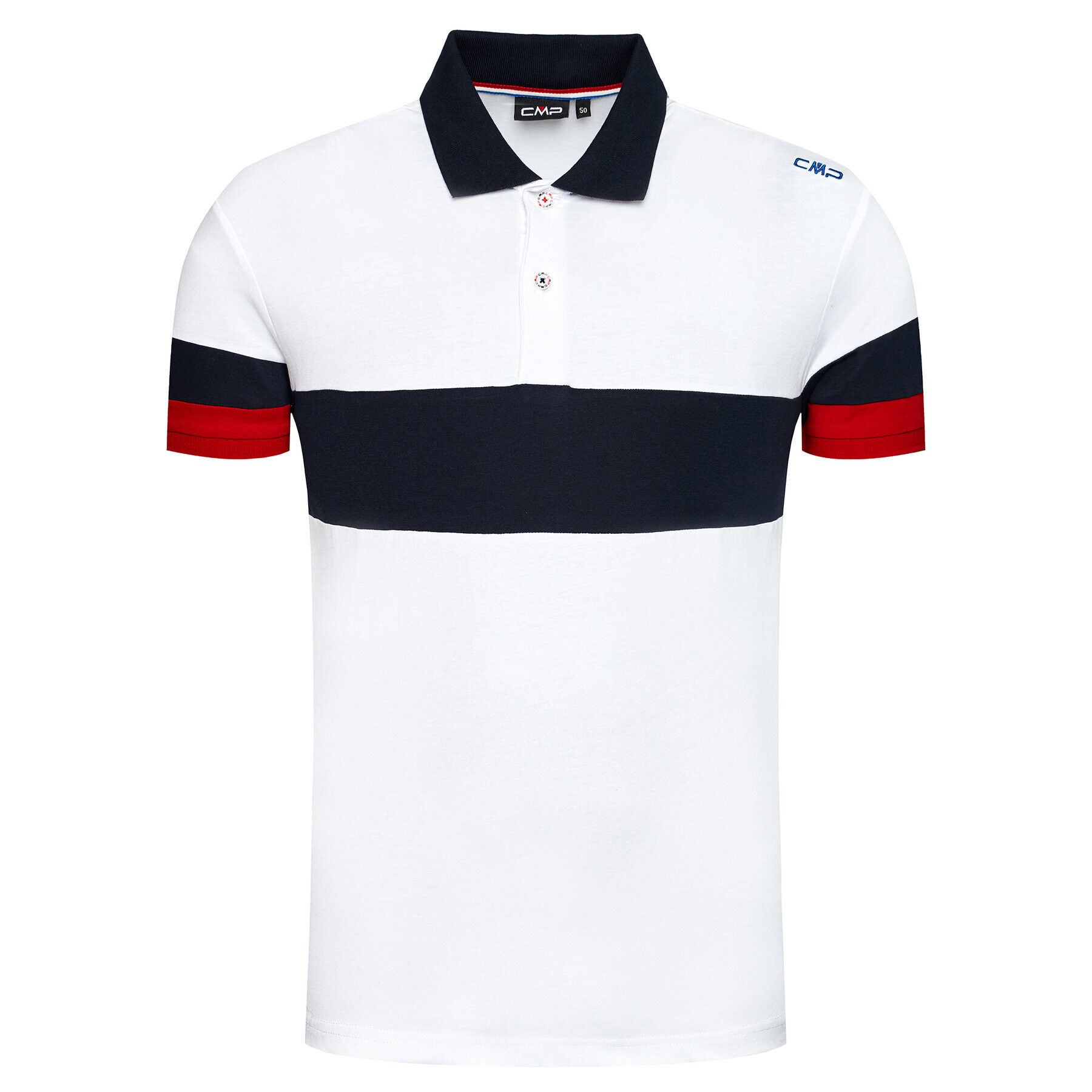 CMP Тениска с яка и копчета 31D8577 Бял Regular Fit - Pepit.bg