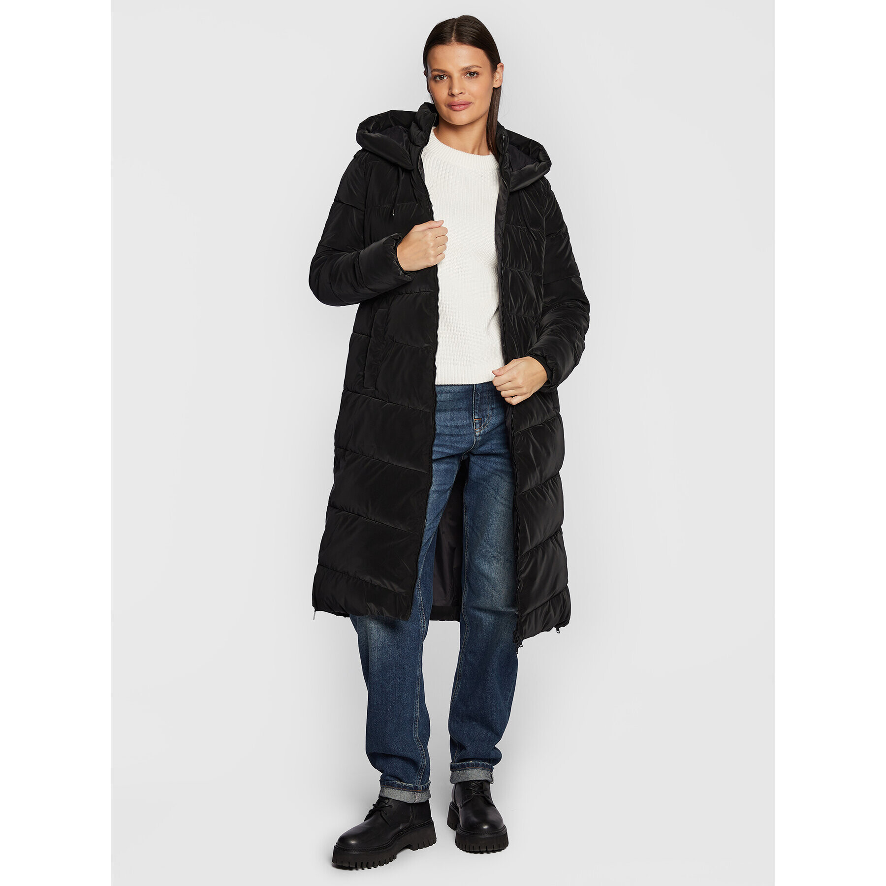 CMP Пухено яке 32K3106 Черен Regular Fit - Pepit.bg