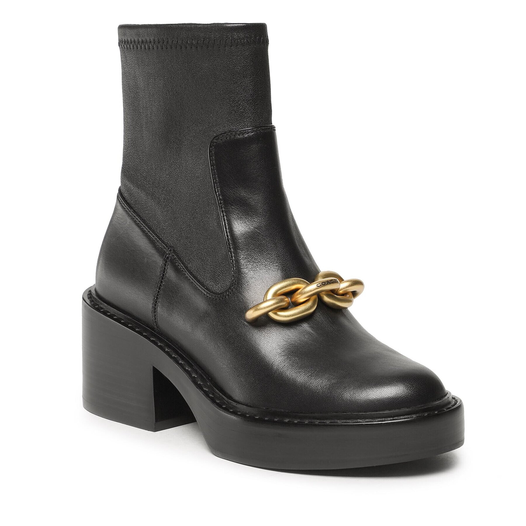 Coach Боти Kenna Leather Bootie CK031 Черен - Pepit.bg