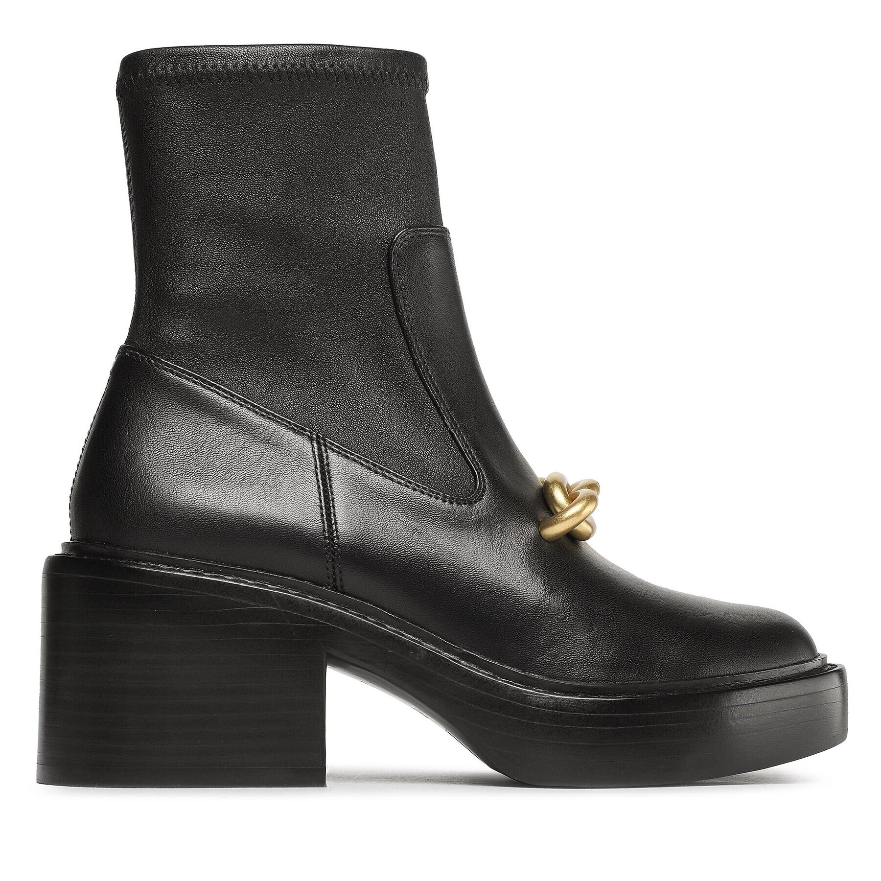 Coach Боти Kenna Leather Bootie CK031 Черен - Pepit.bg