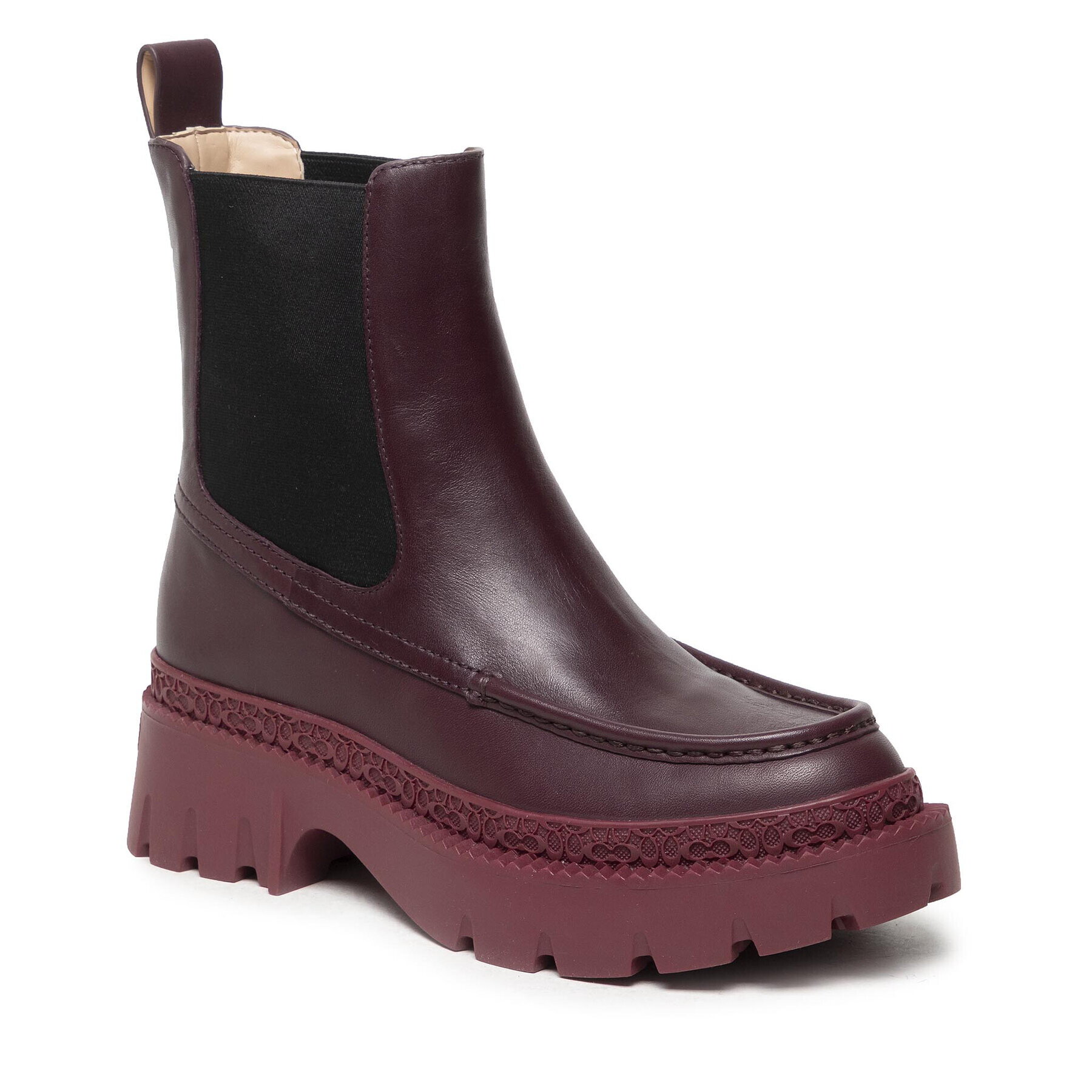 Coach Боти тип челси Joey Leather Bootie C5878 11004253EDC Бордо - Pepit.bg