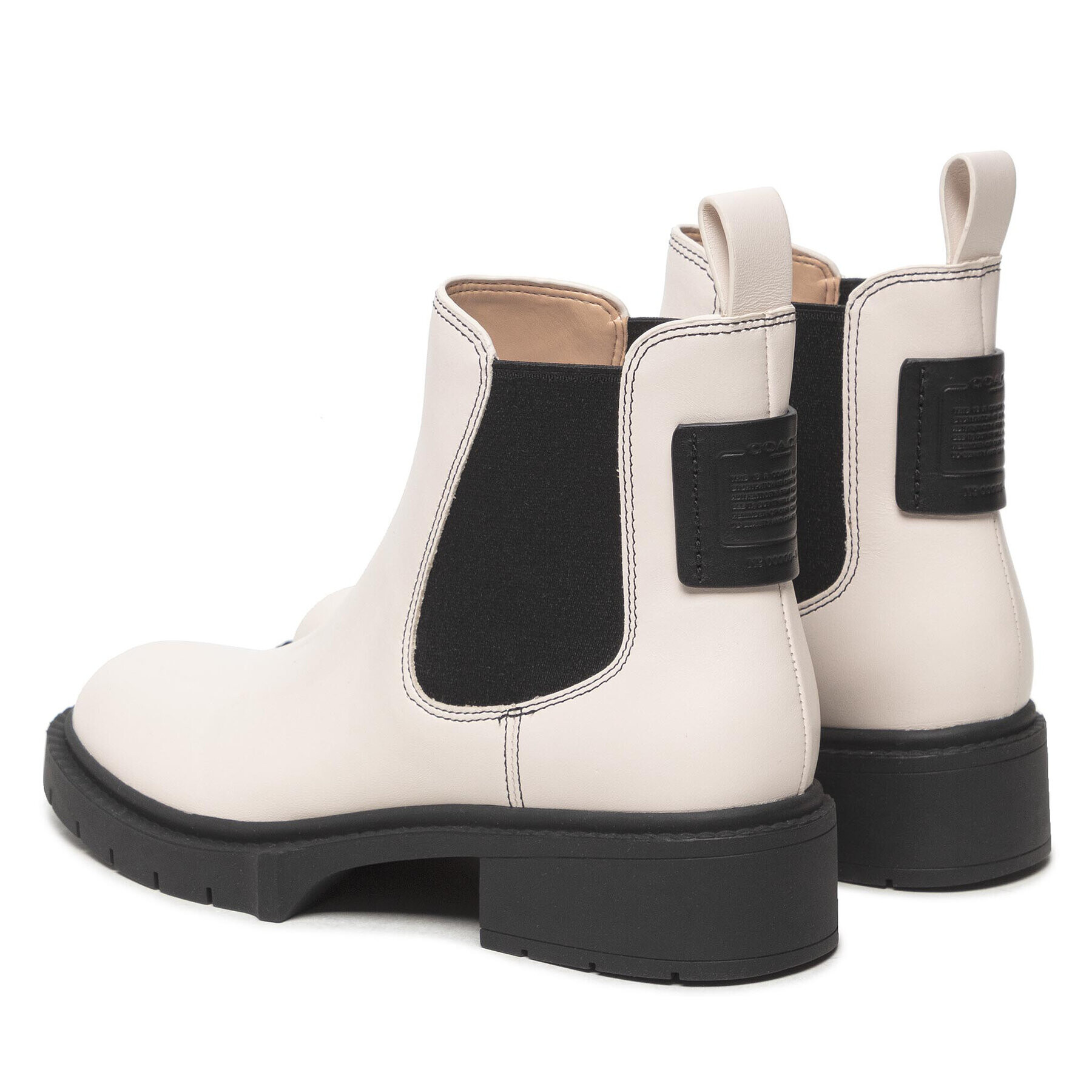 Coach Боти тип челси Lyden Leather Bootie G5488 Бял - Pepit.bg