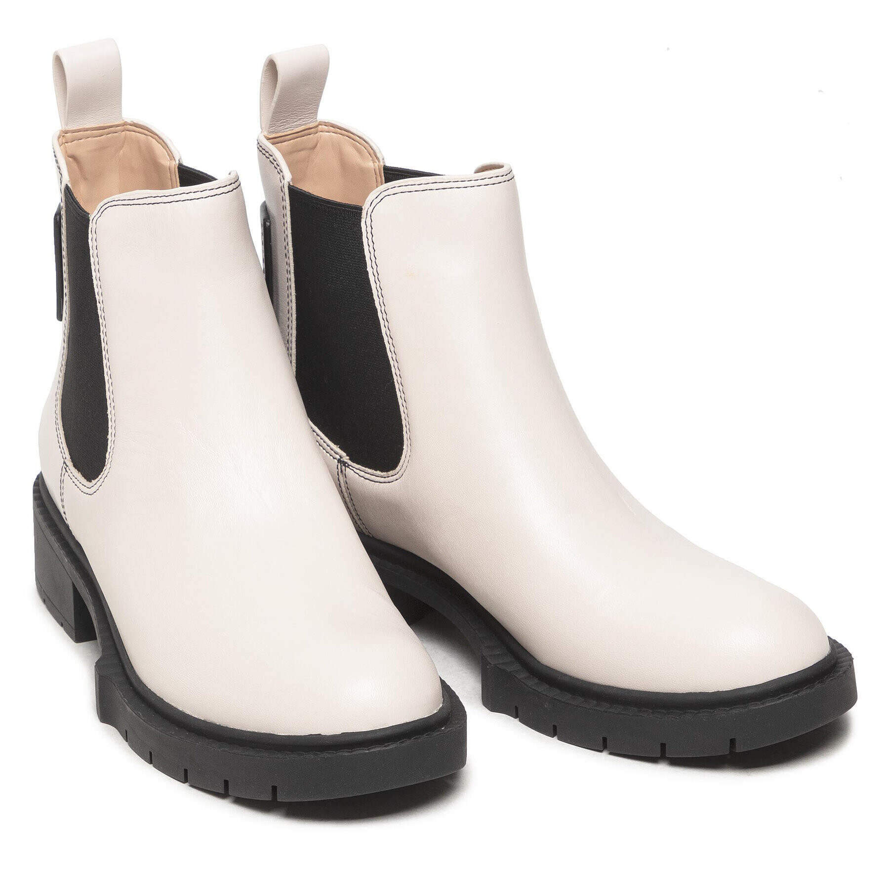 Coach Боти тип челси Lyden Leather Bootie G5488 Бял - Pepit.bg