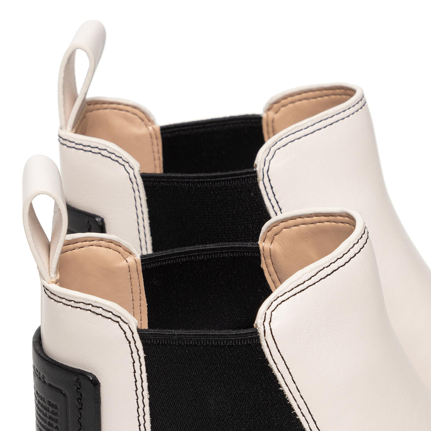 Coach Боти тип челси Lyden Leather Bootie G5488 Бял - Pepit.bg