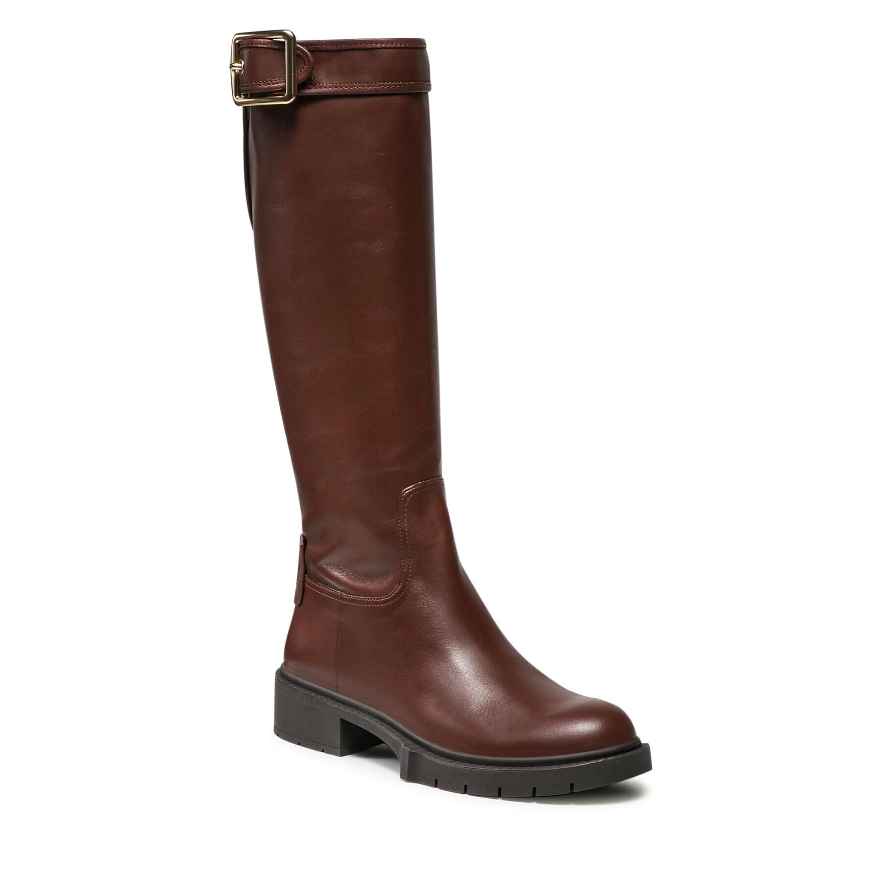 Coach Ботуши Leigh Leather Boot C5835 Кафяв - Pepit.bg