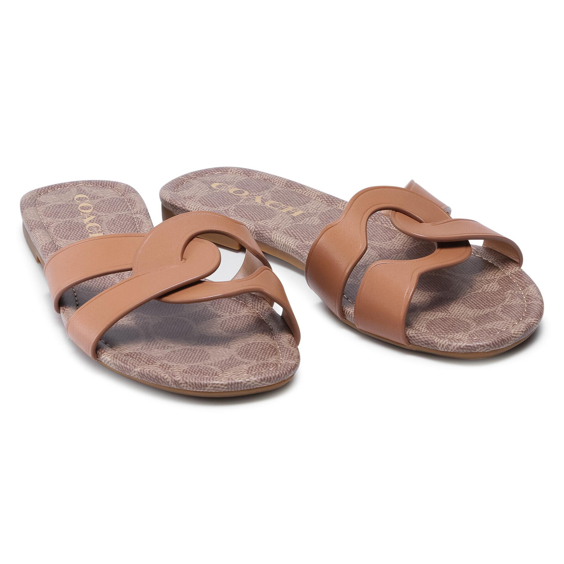 Coach Чехли Essie Leather Sandal C2310 11002151EDC Кафяв - Pepit.bg