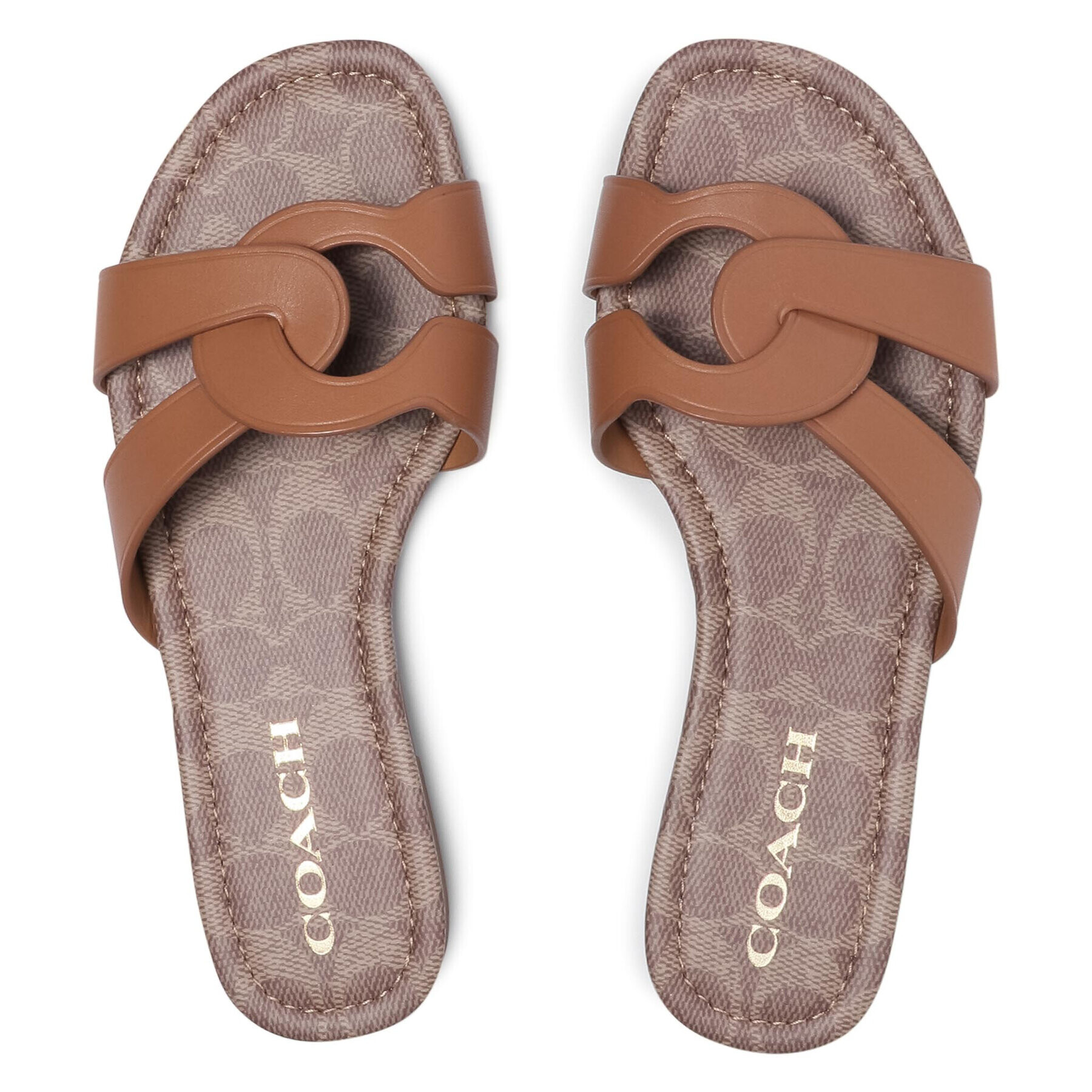 Coach Чехли Essie Leather Sandal C2310 11002151EDC Кафяв - Pepit.bg