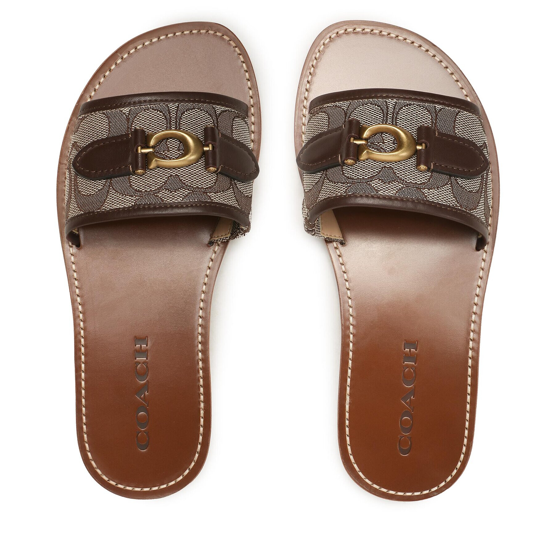 Coach Чехли Ina Jacquard Sandal CI202 Кафяв - Pepit.bg