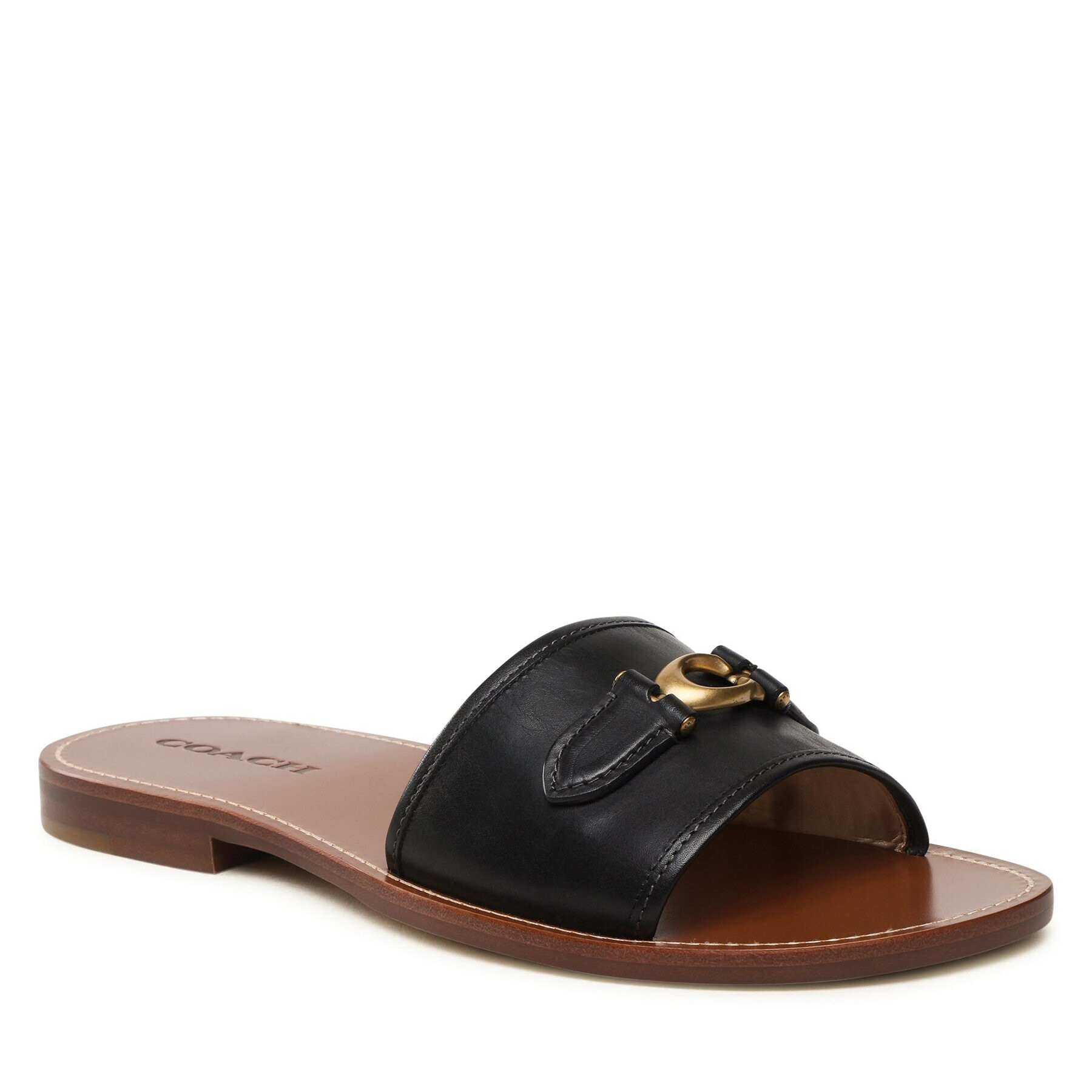 Coach Чехли Ina Leather Sandal CI200 Черен - Pepit.bg