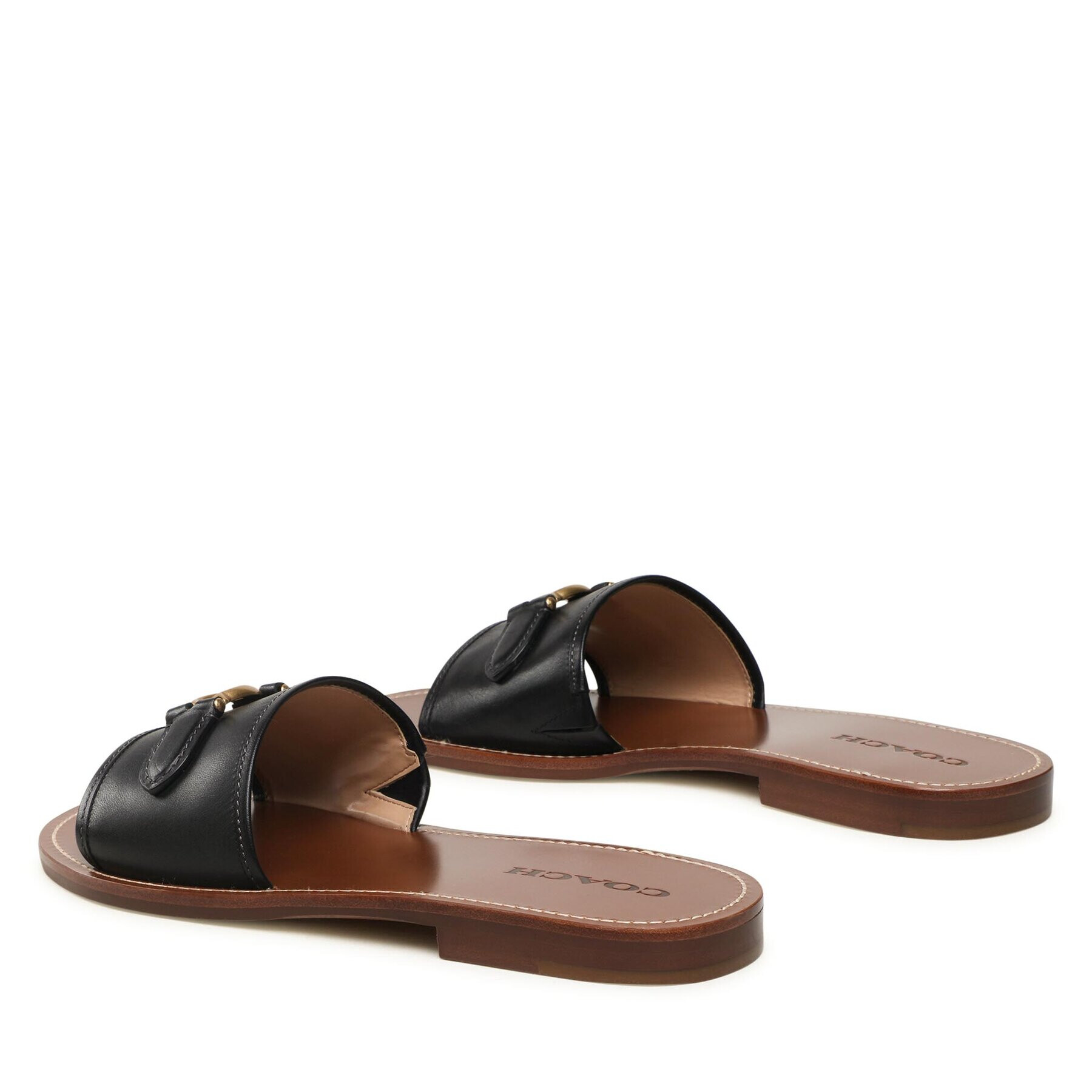 Coach Чехли Ina Leather Sandal CI200 Черен - Pepit.bg