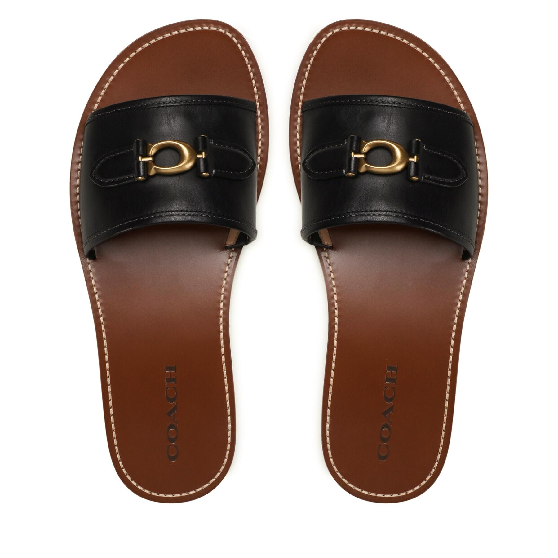 Coach Чехли Ina Leather Sandal CI200 Черен - Pepit.bg