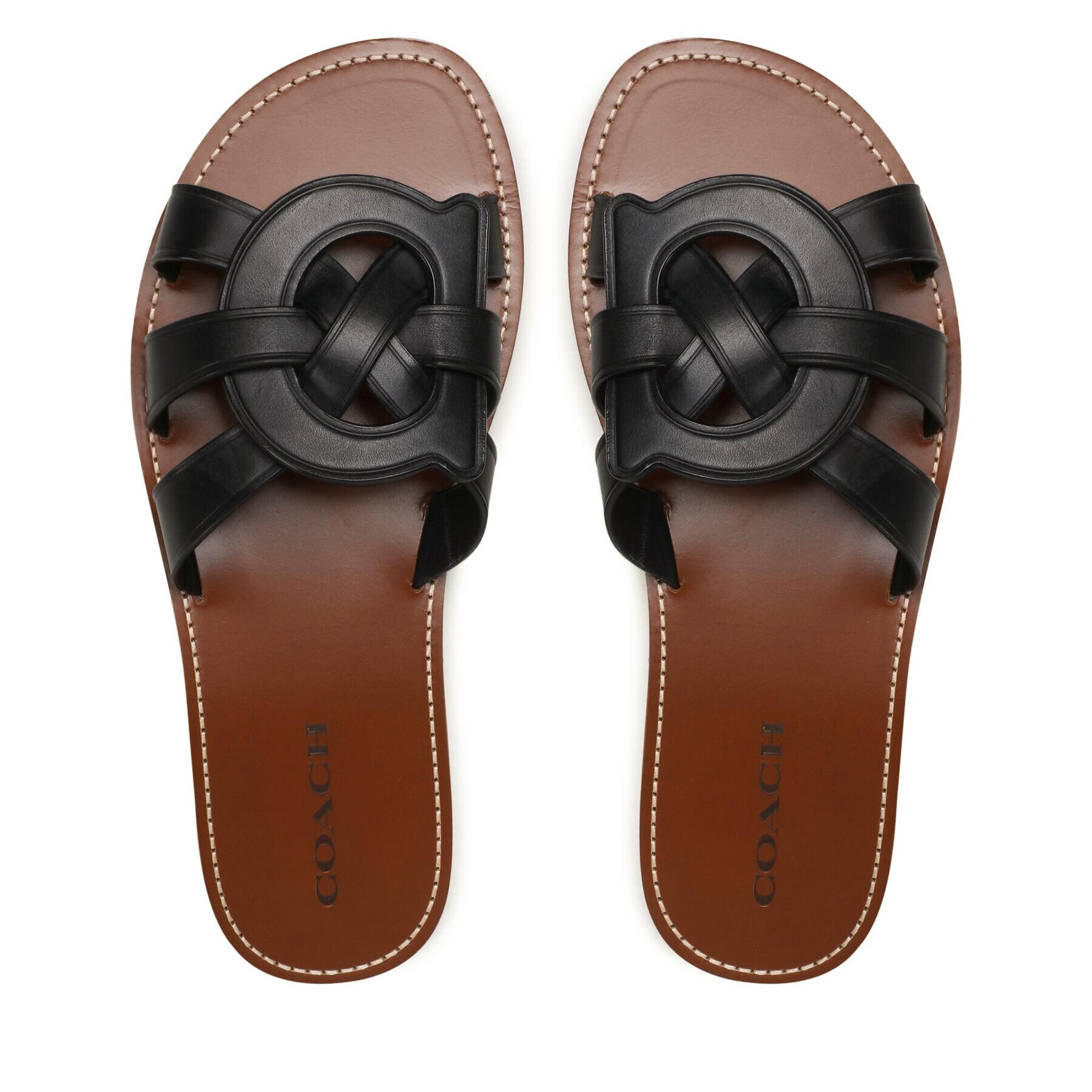 Coach Чехли Issa Leather Sandal CI222 Черен - Pepit.bg