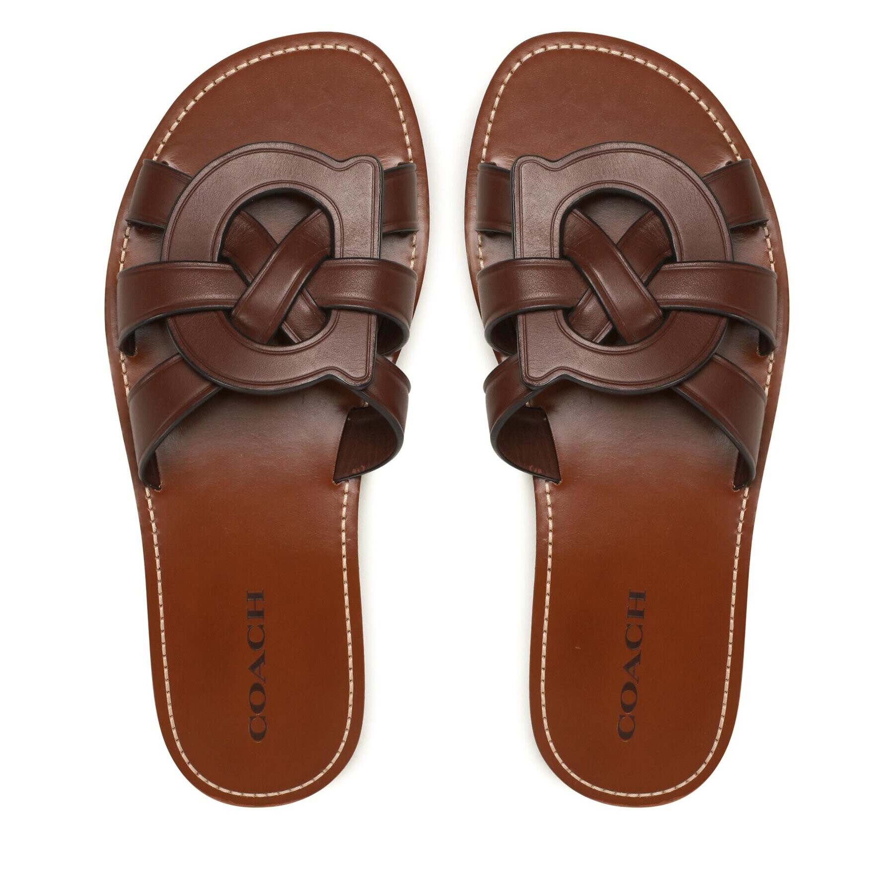 Coach Чехли Issa Leather Sandal CI222 Кафяв - Pepit.bg