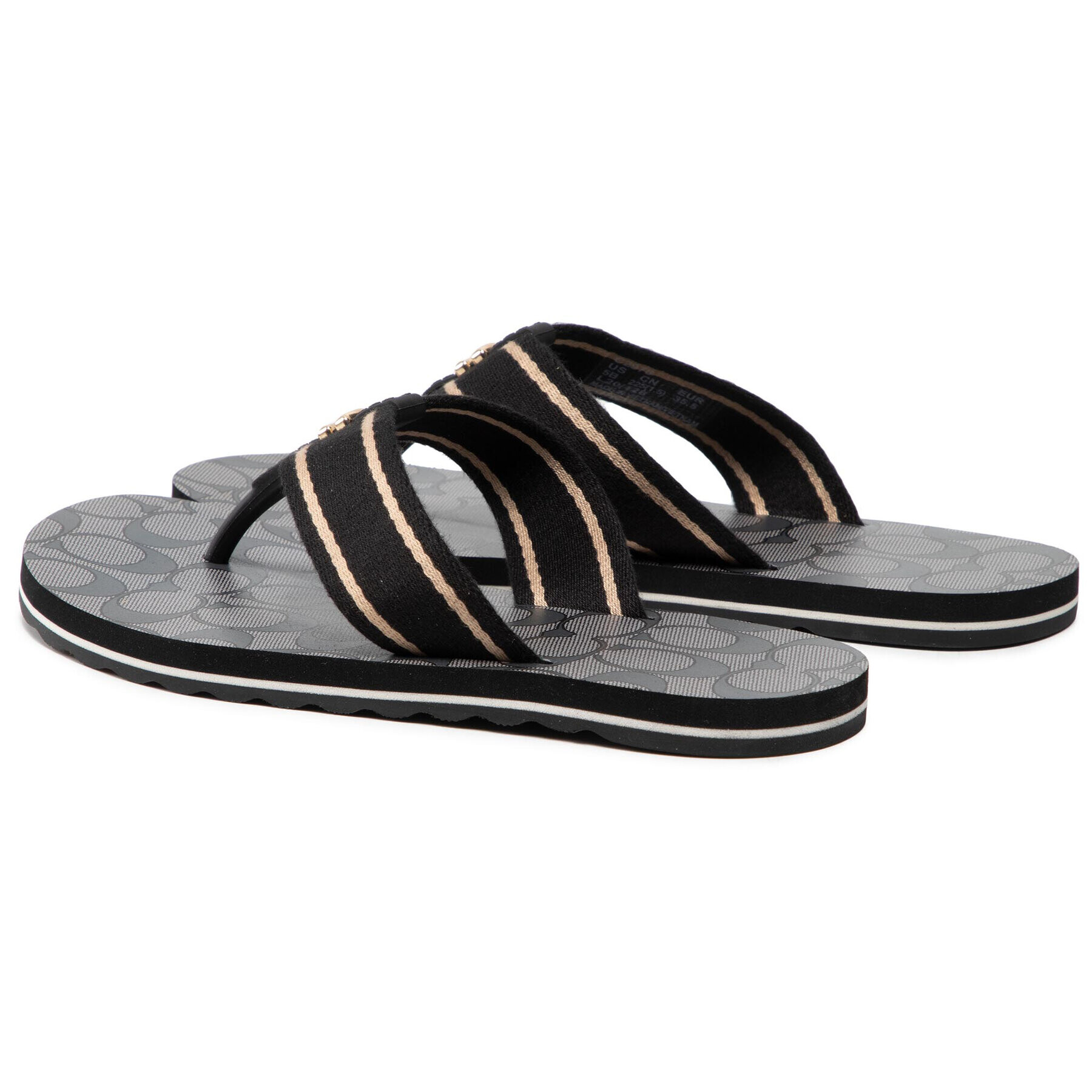 Coach Джапанки Zoe Webbed Flip Flop C2978 Черен - Pepit.bg