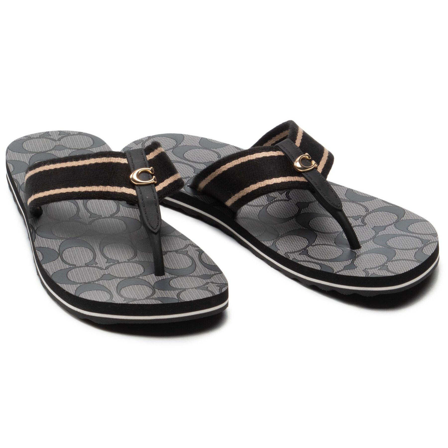 Coach Джапанки Zoe Webbed Flip Flop C2978 Черен - Pepit.bg