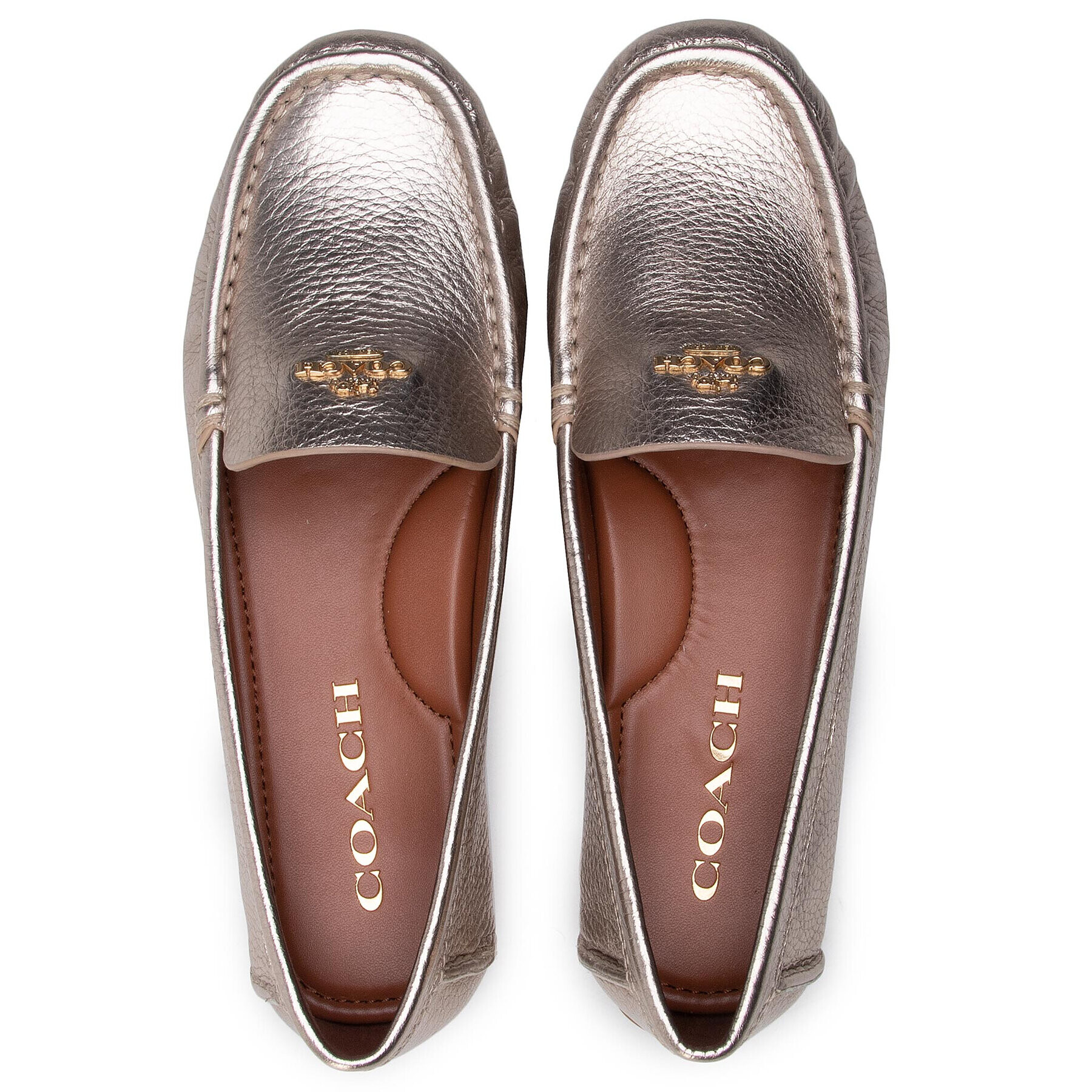 Coach Мокасини Marley Leather Drive G5200 Златист - Pepit.bg