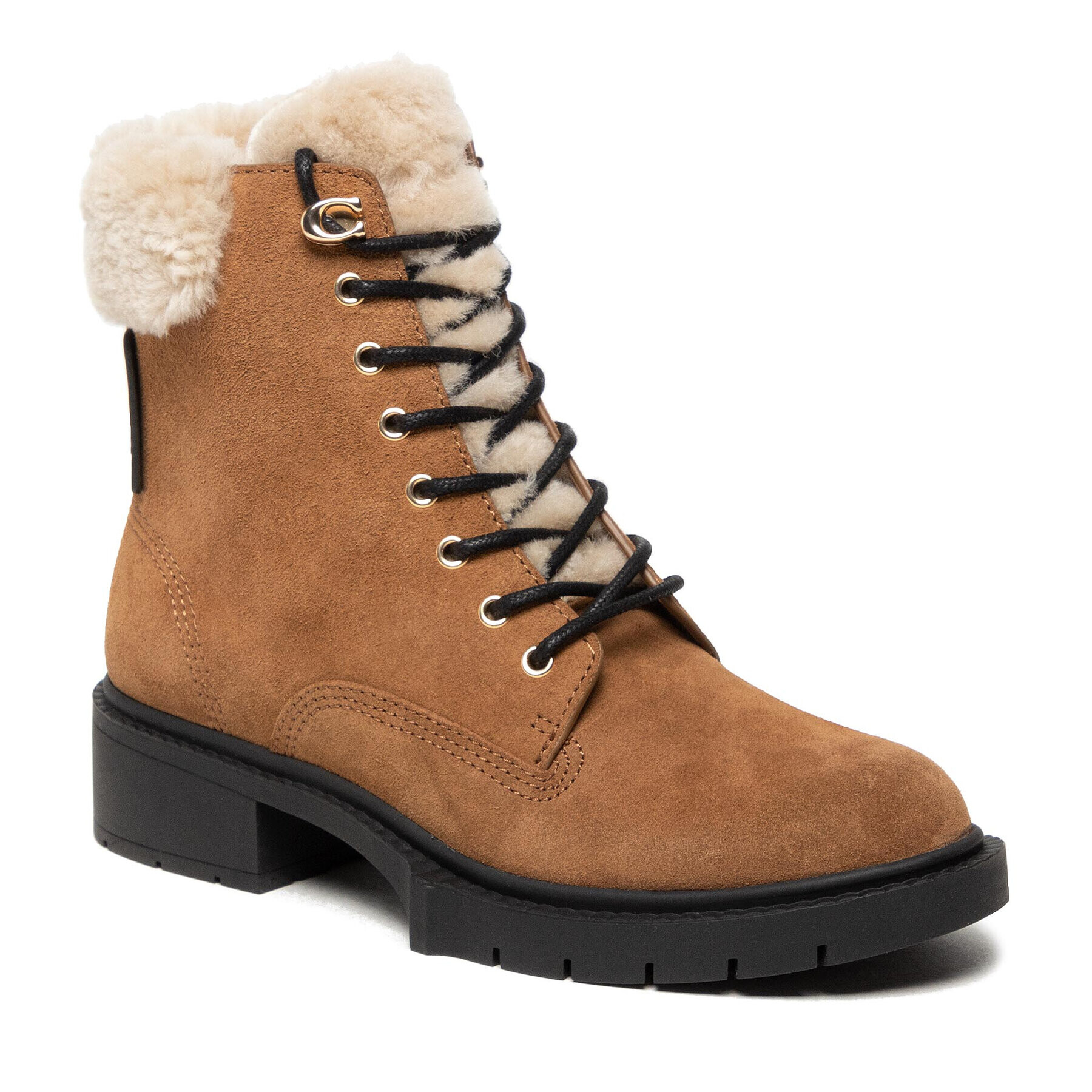 Coach Туристически oбувки Lorimer Suede Bootie C5916 Кафяв - Pepit.bg