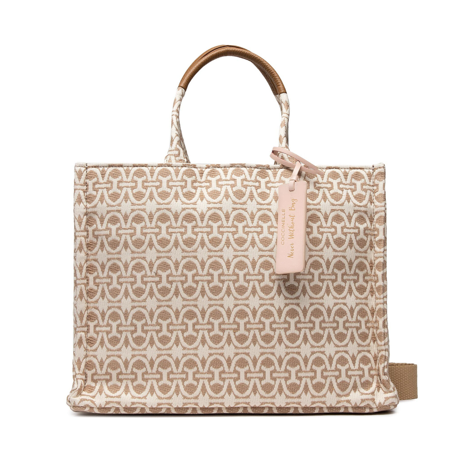 Coccinelle Дамска чанта MBD Never Without Bag Jacquar E1 MBD 18 02 01 Бежов - Pepit.bg