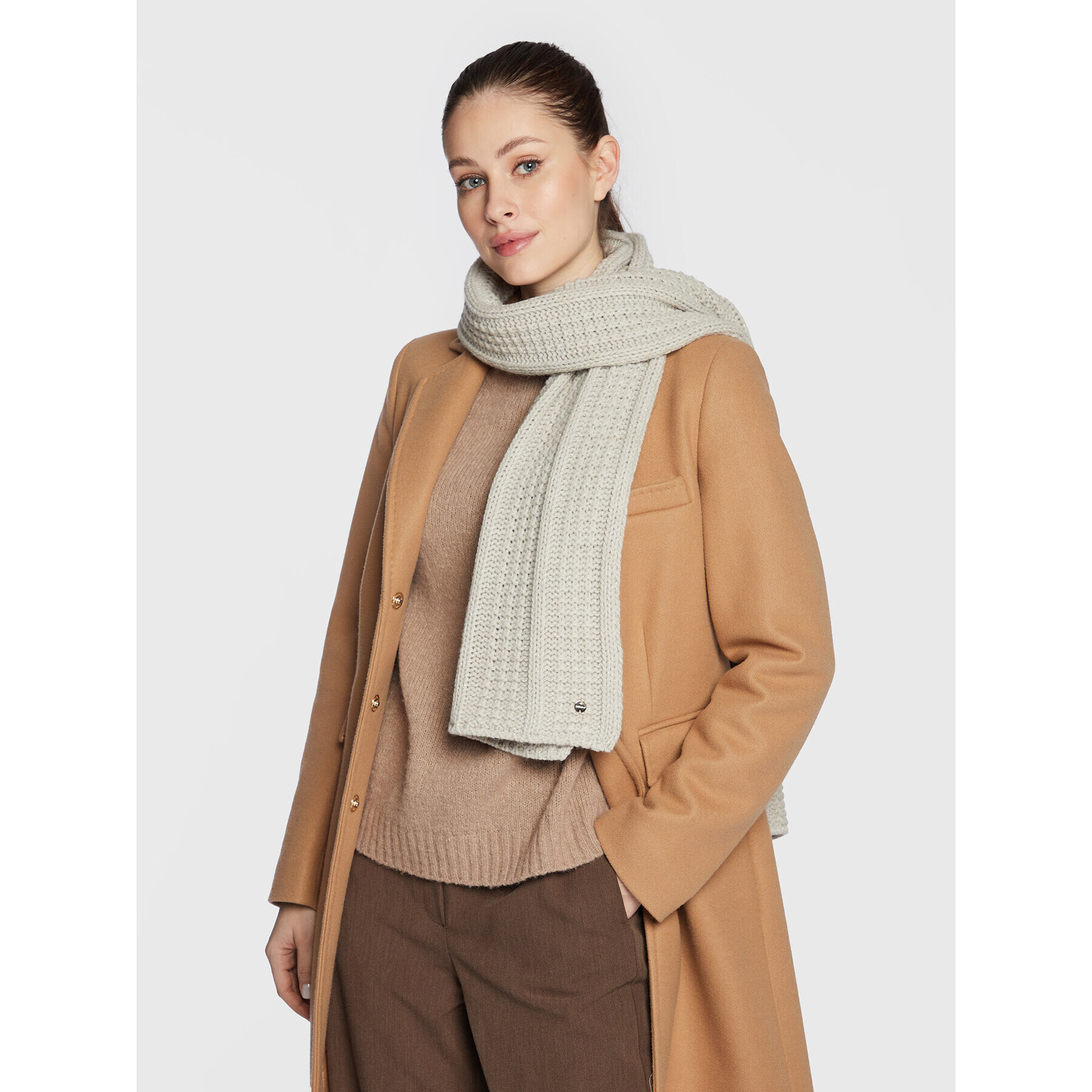 Coccinelle Зимен шал Linette E7 MY9 31 11 01 Сив - Pepit.bg