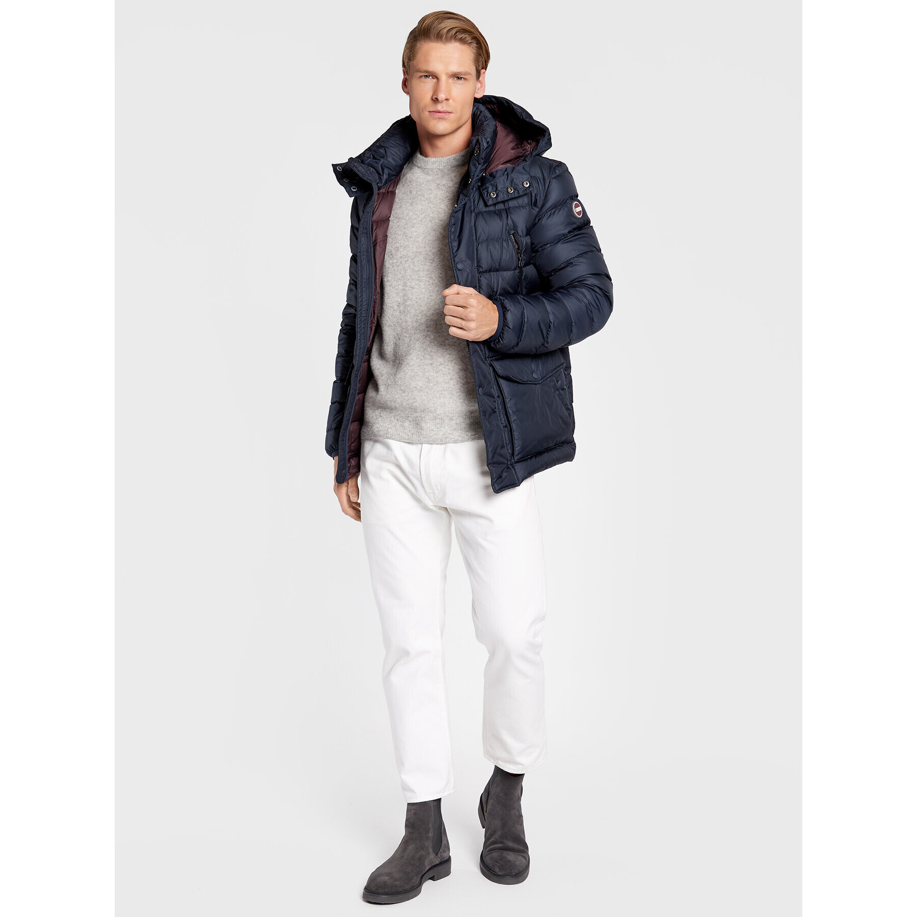 Colmar Пухено яке E-Concrete 1235 9WY Тъмносин Regular Fit - Pepit.bg