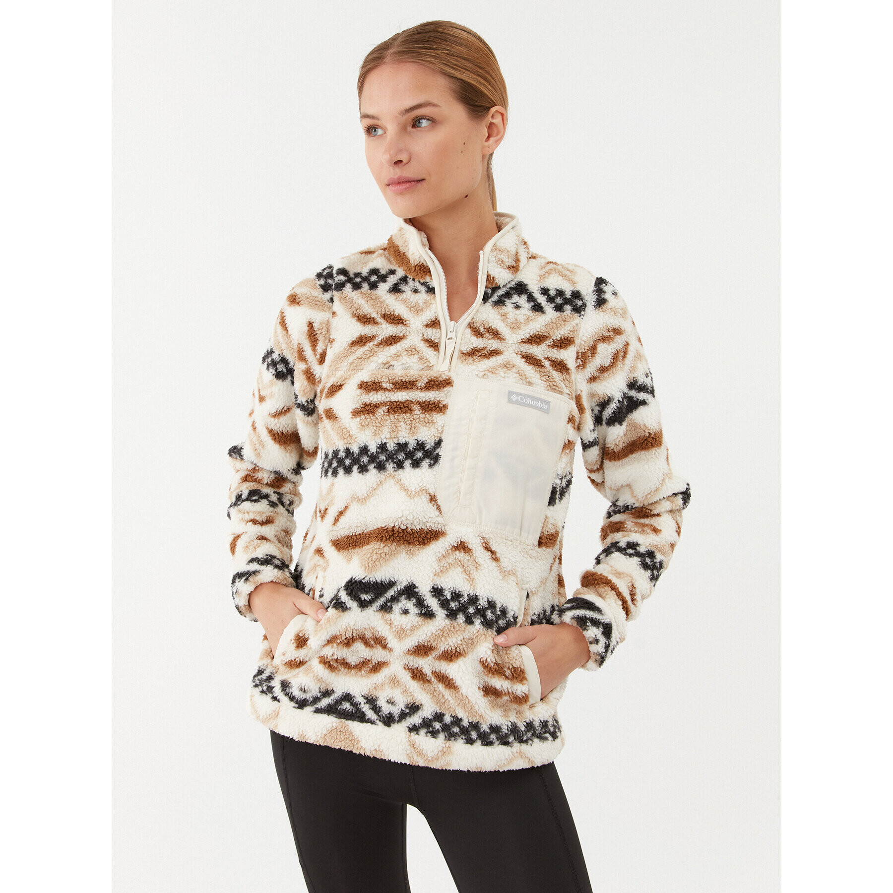 Columbia Полар West Bend™ 1/4 Zip Pullover Екрю Regular Fit - Pepit.bg