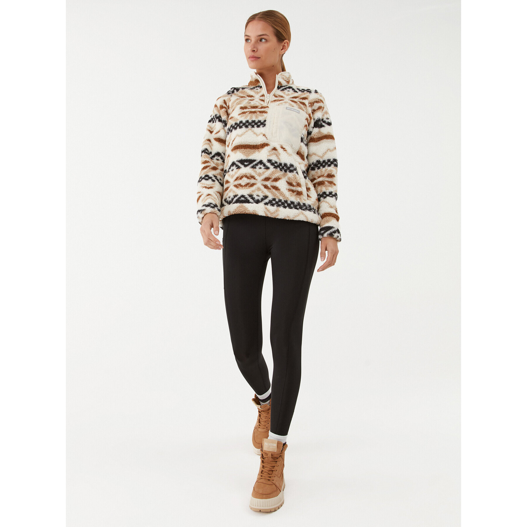 Columbia Полар West Bend™ 1/4 Zip Pullover Екрю Regular Fit - Pepit.bg