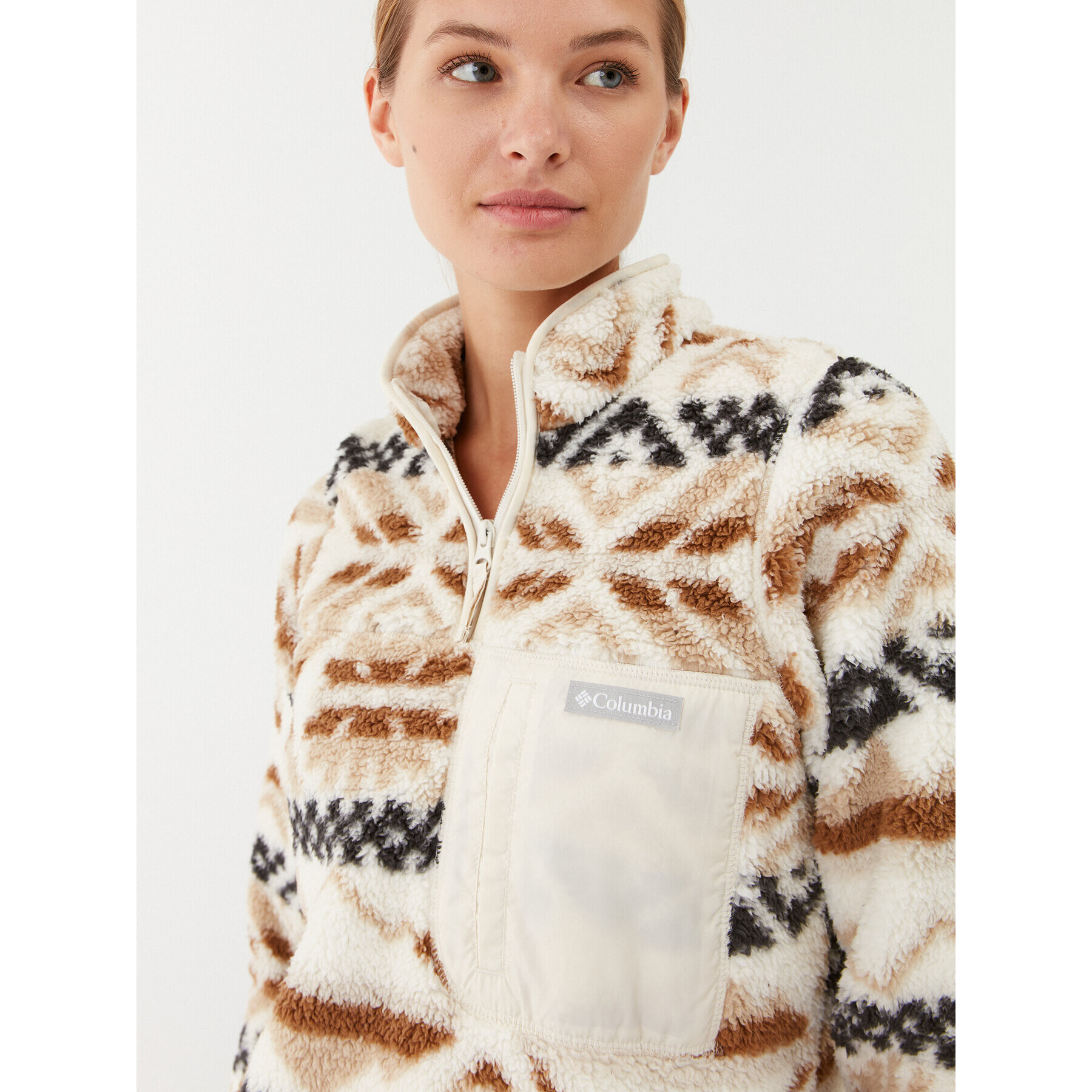 Columbia Полар West Bend™ 1/4 Zip Pullover Екрю Regular Fit - Pepit.bg