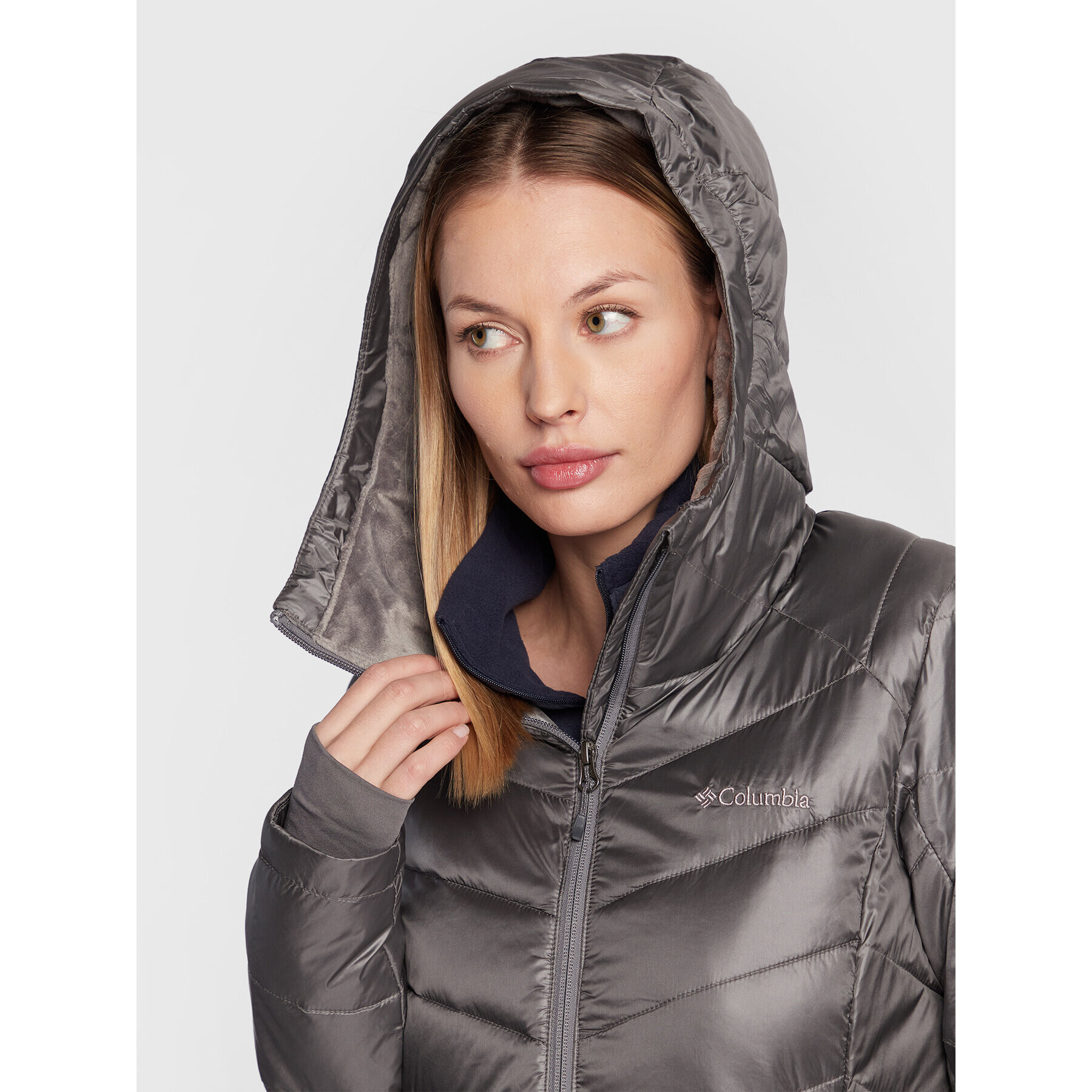 Columbia Пухено яке Joy Peak 1982661 Сив Regular Fit - Pepit.bg