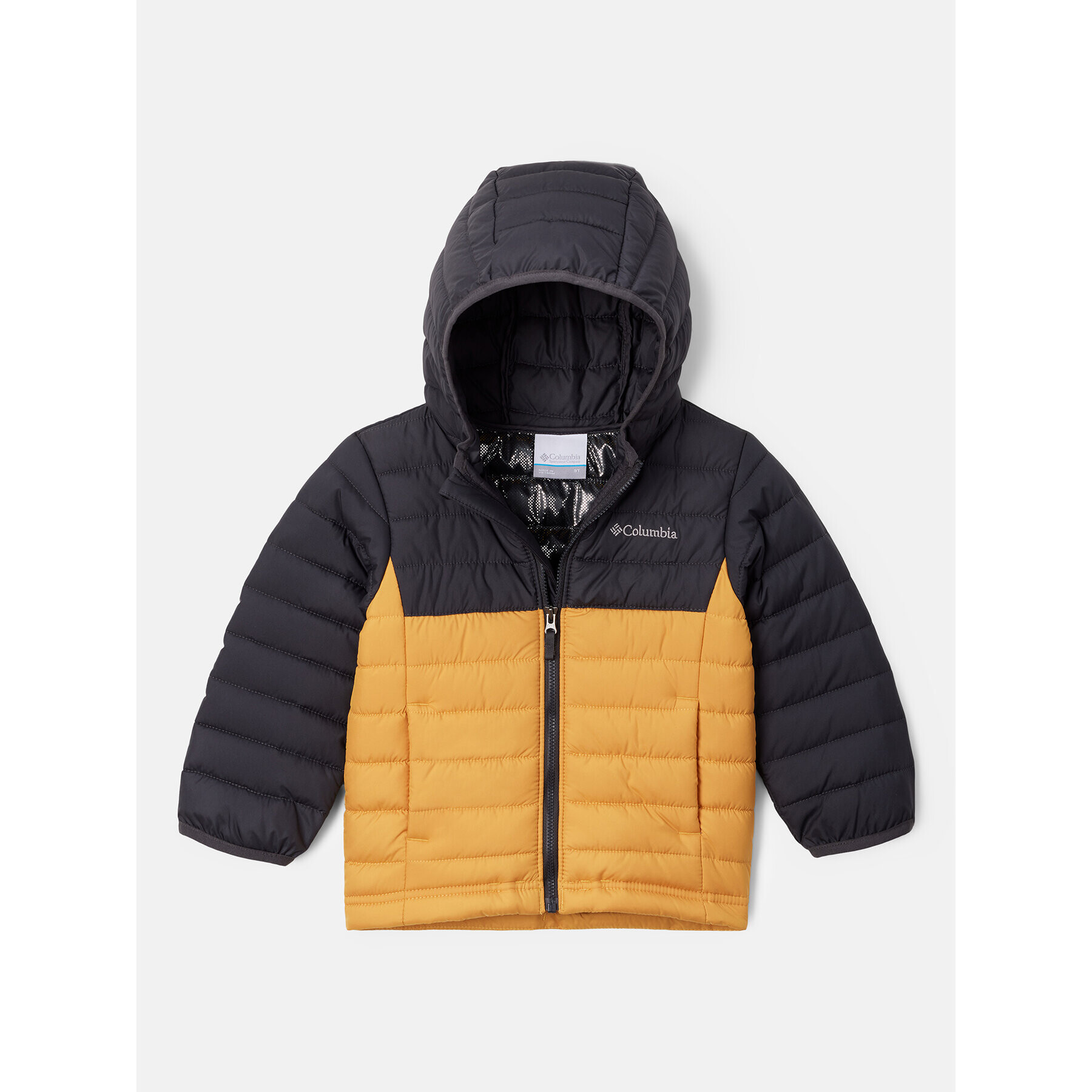 Columbia Пухено яке Powder Lite™ Boys Hooded Jacket Жълт Regular Fit - Pepit.bg