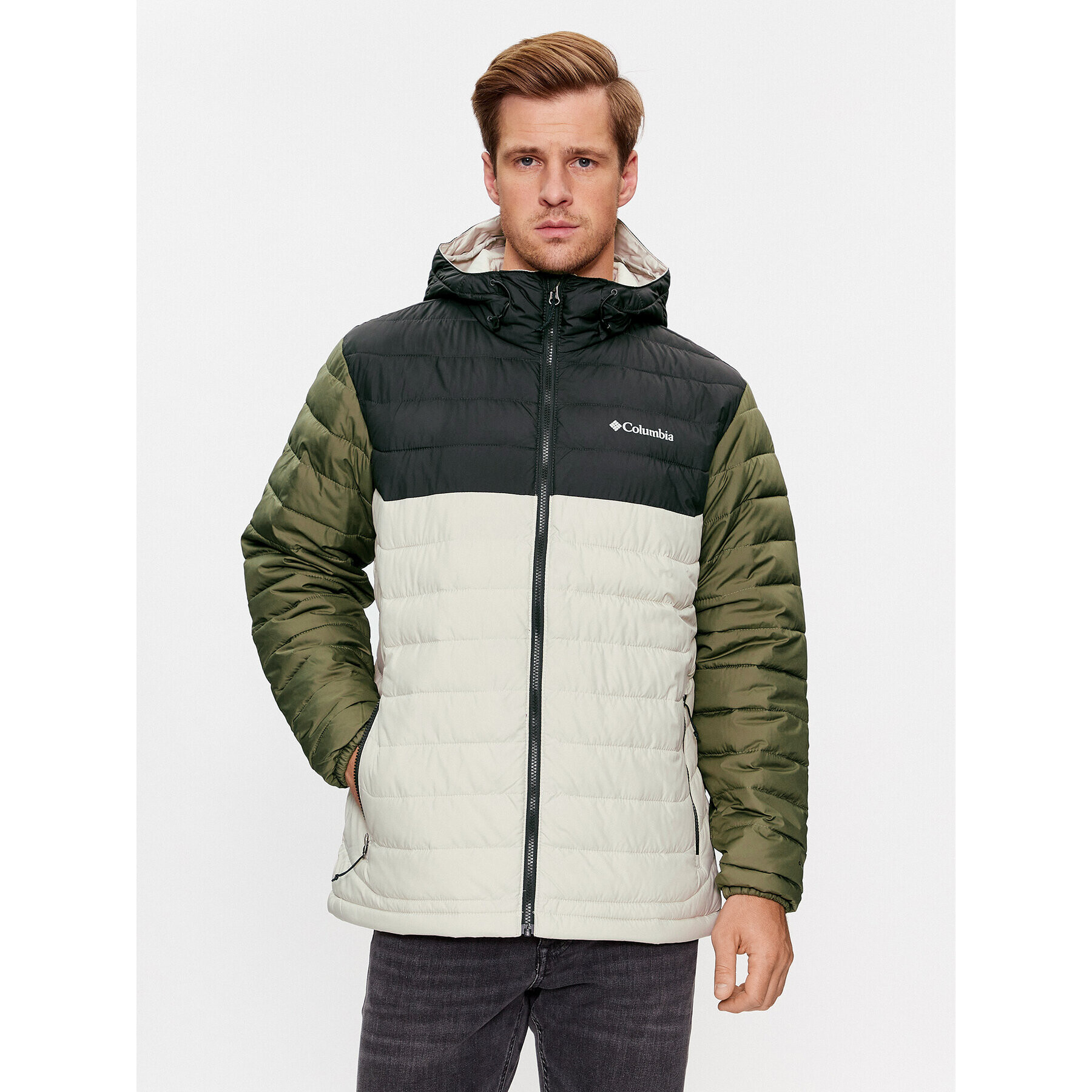 Columbia Пухено яке Powder Lite™ Hooded Jacket Кафяв Regular Fit - Pepit.bg