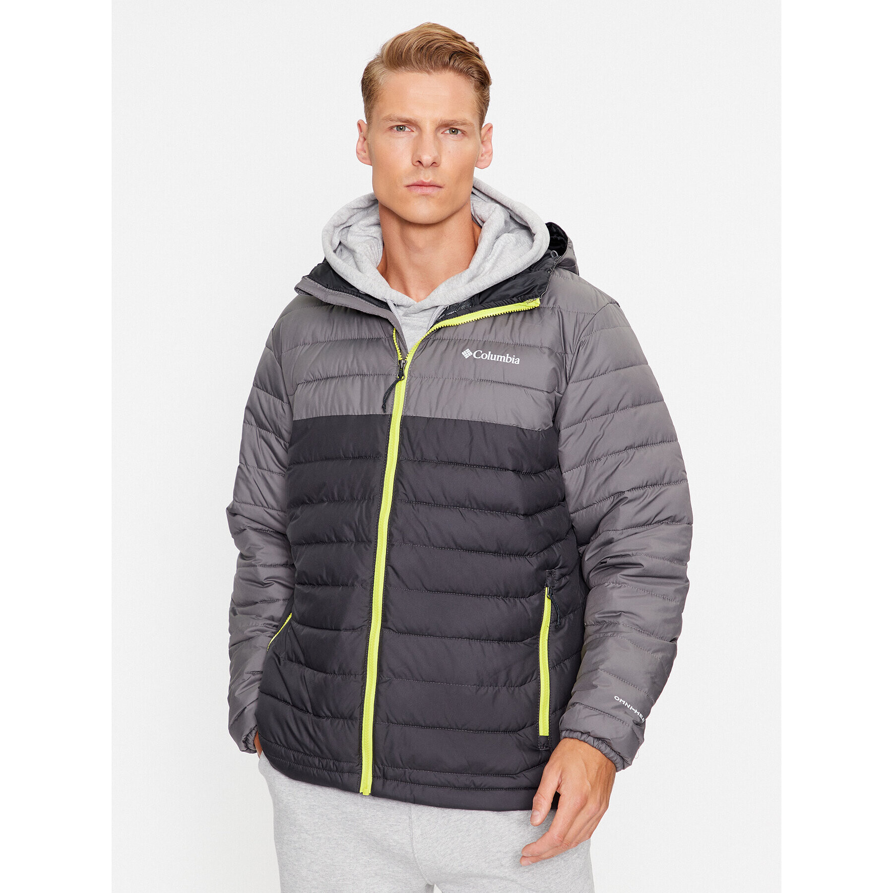 Columbia Пухено яке Powder Lite™ Hooded Jacket Сив Regular Fit - Pepit.bg