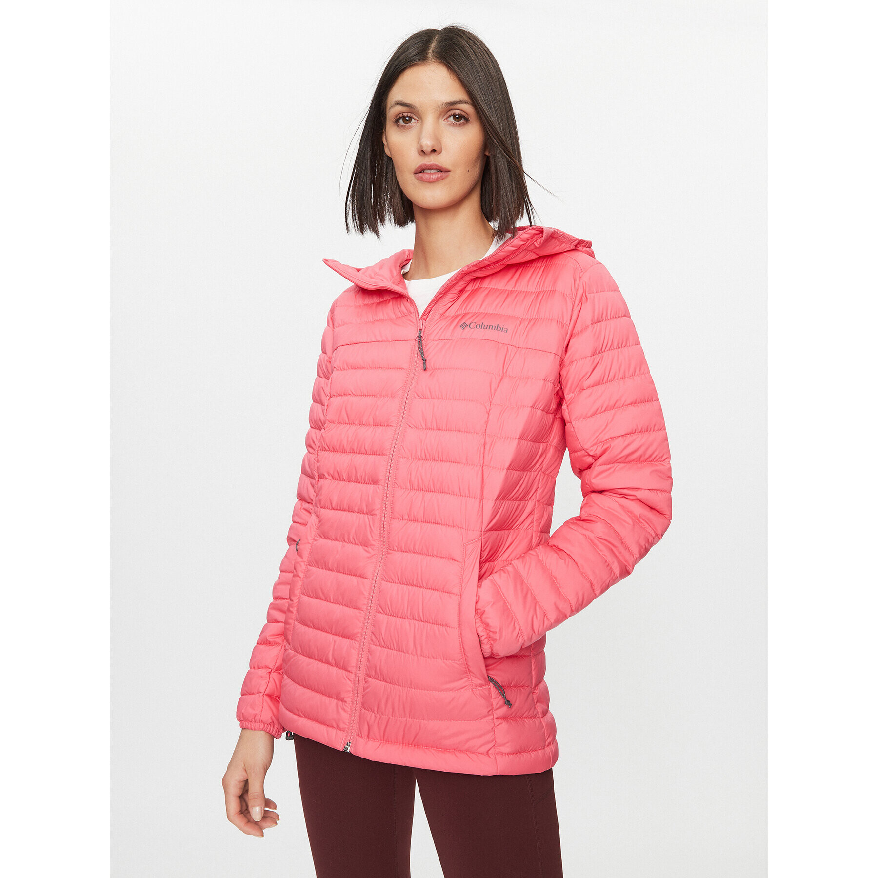 Columbia Пухено яке Silver Falls™ Hooded Jacket Червен Regular Fit - Pepit.bg