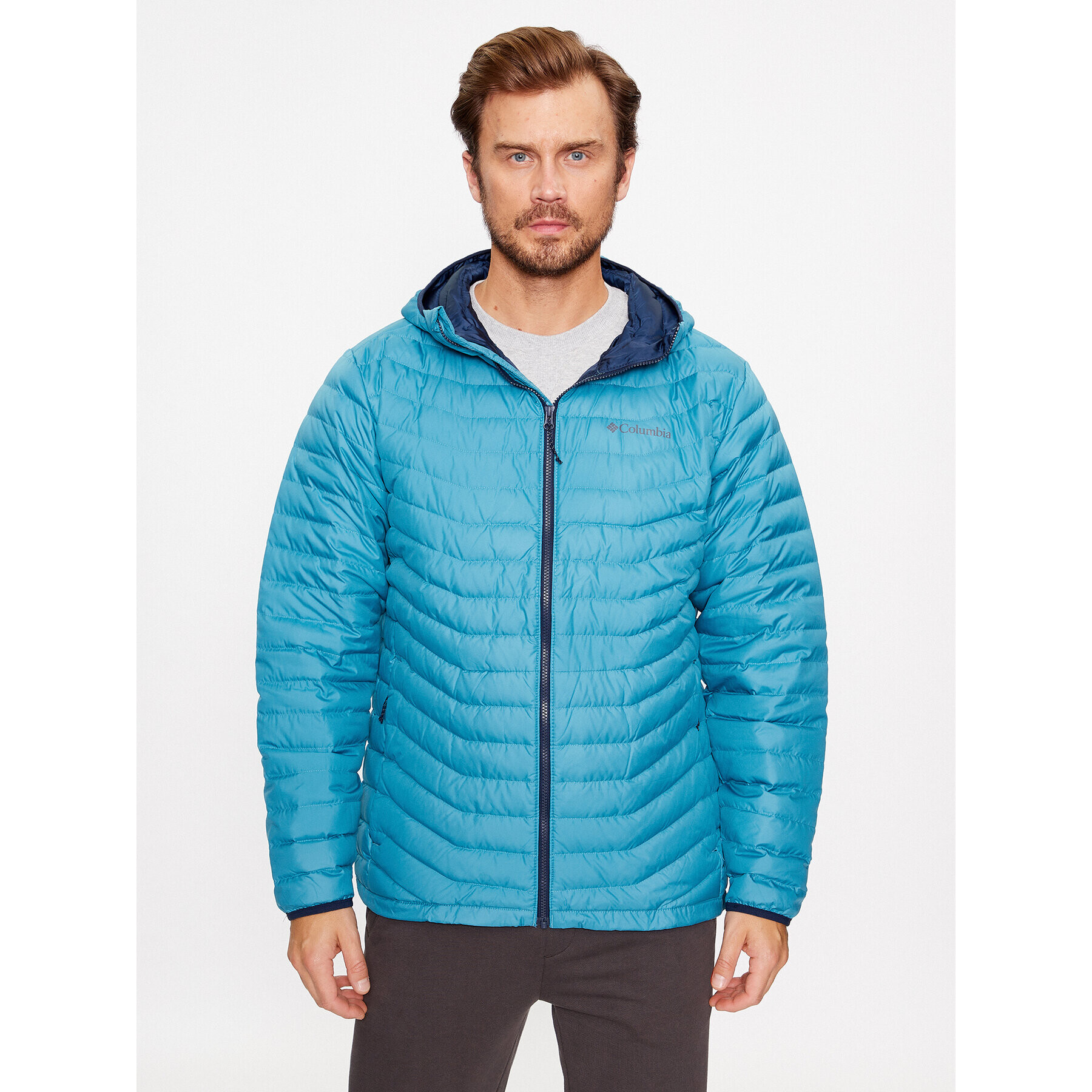 Columbia Пухено яке Westridge™ Down Hooded Jacket Син Regular Fit - Pepit.bg