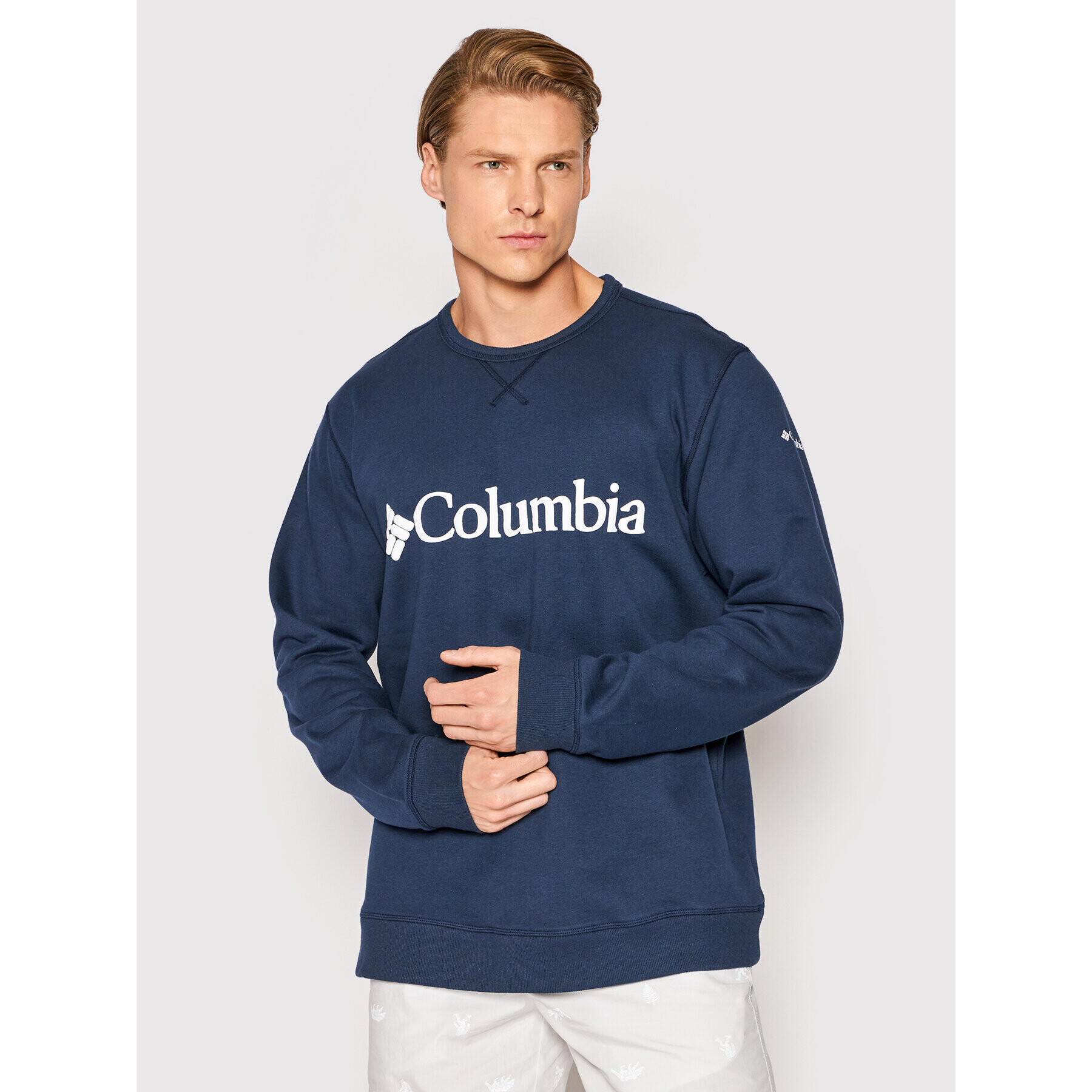 Columbia Суитшърт Logo Fleece Crew 1884931 Тъмносин Regular Fit - Pepit.bg