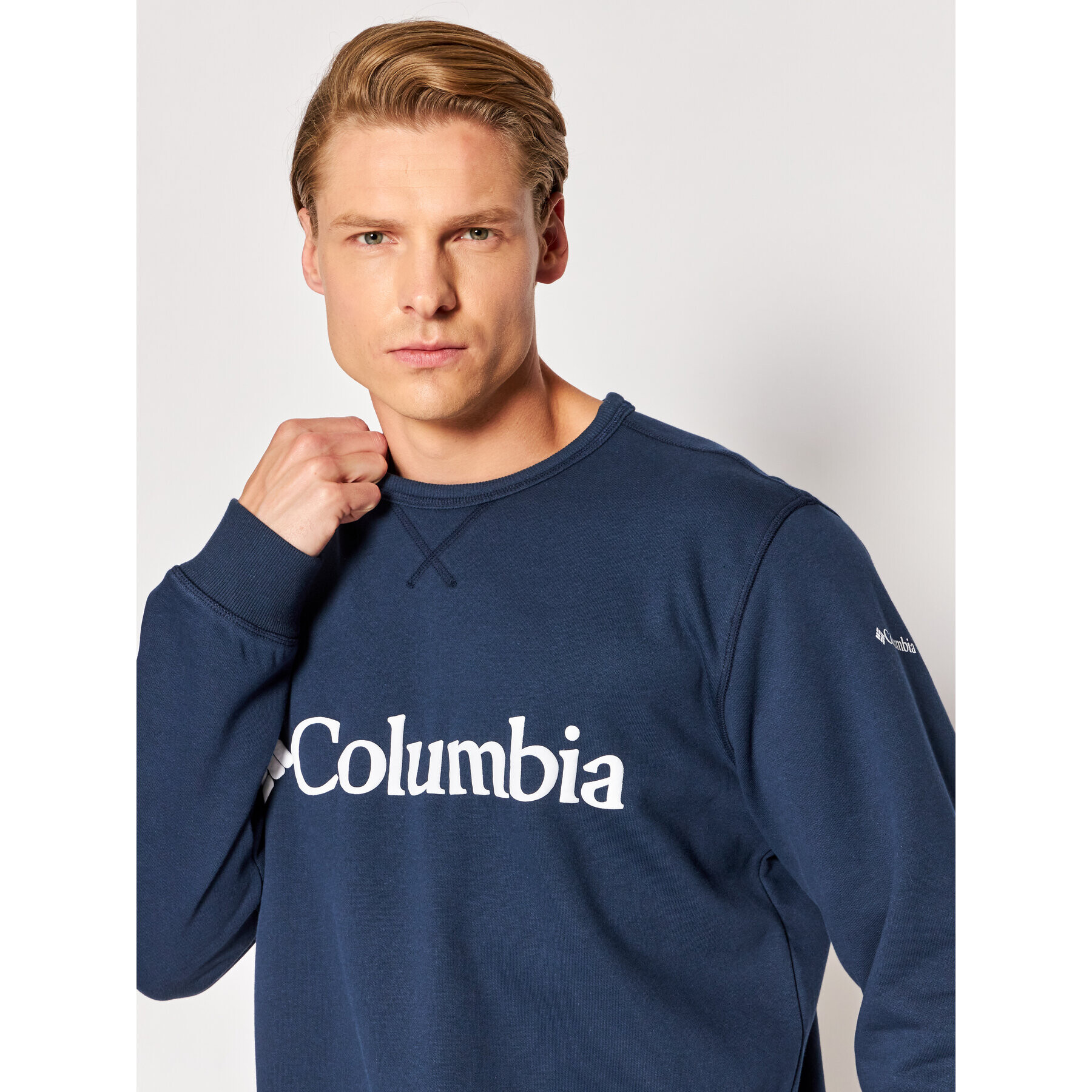 Columbia Суитшърт Logo Fleece Crew 1884931 Тъмносин Regular Fit - Pepit.bg